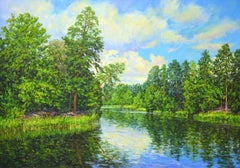 Summer landscape, Painting, Oil on Canvas