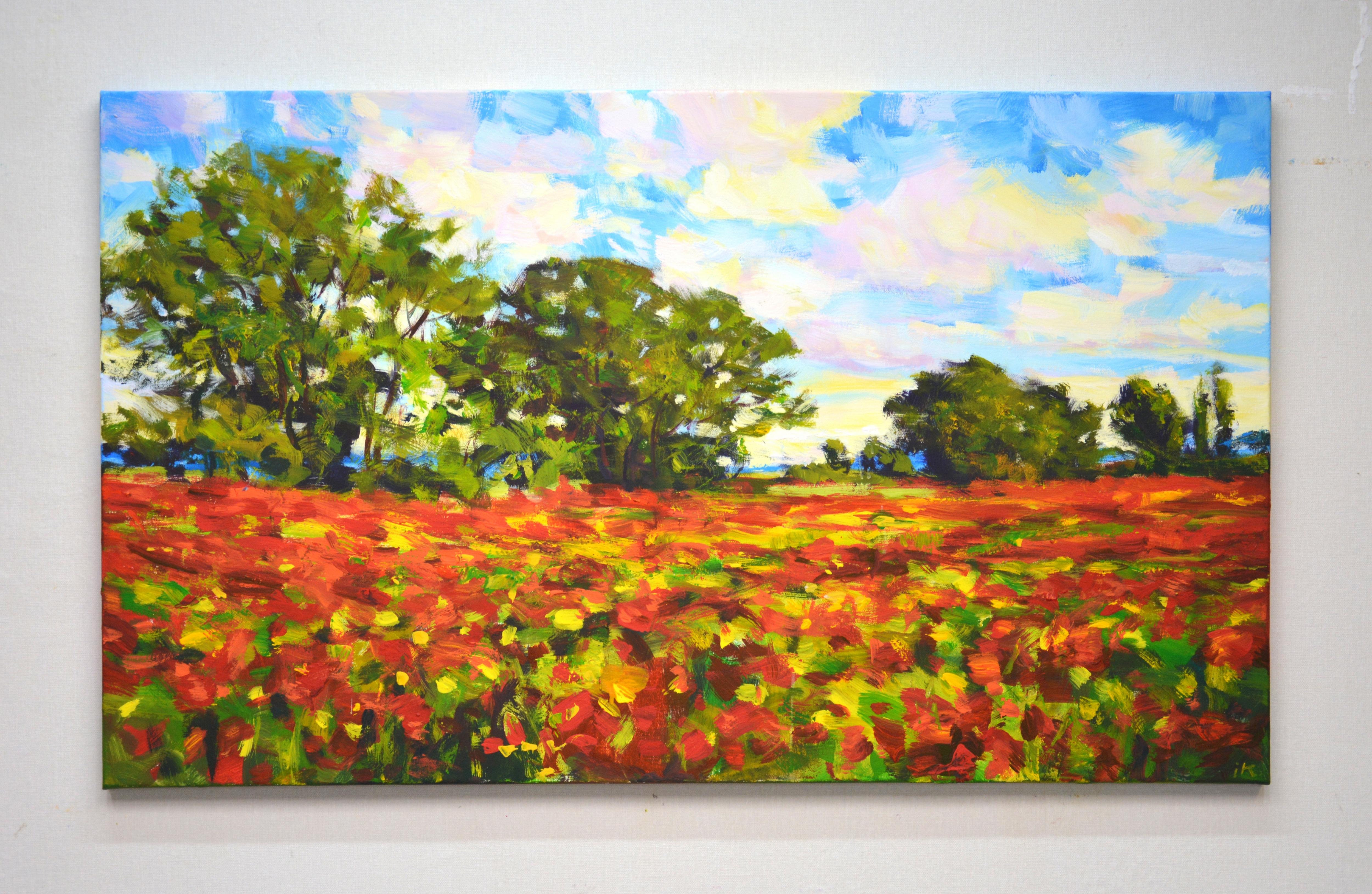 Summer. Poppy field - Painting by Iryna Kastsova