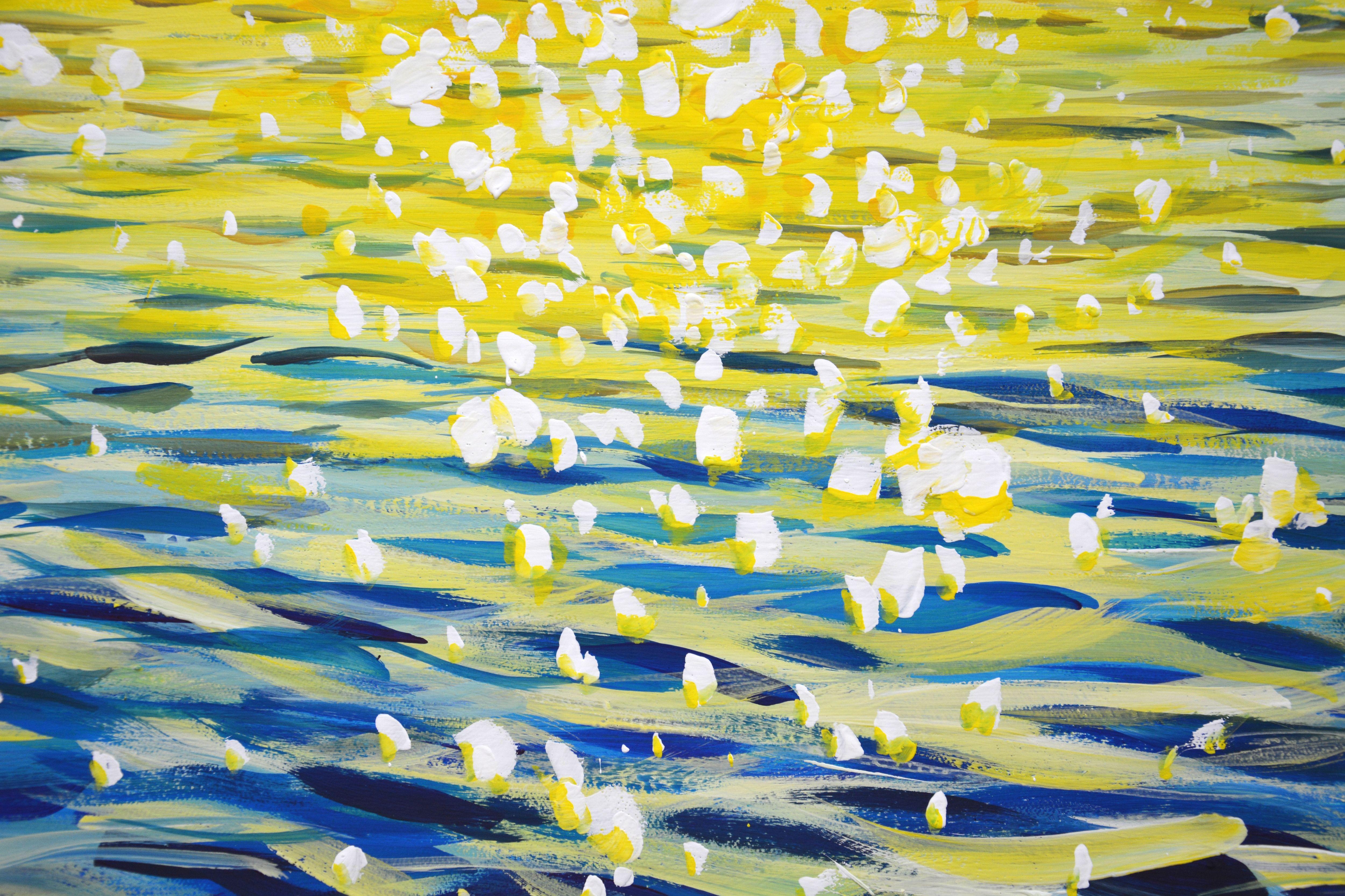 Sun glare on the water., Painting, Acrylic on Canvas For Sale 3