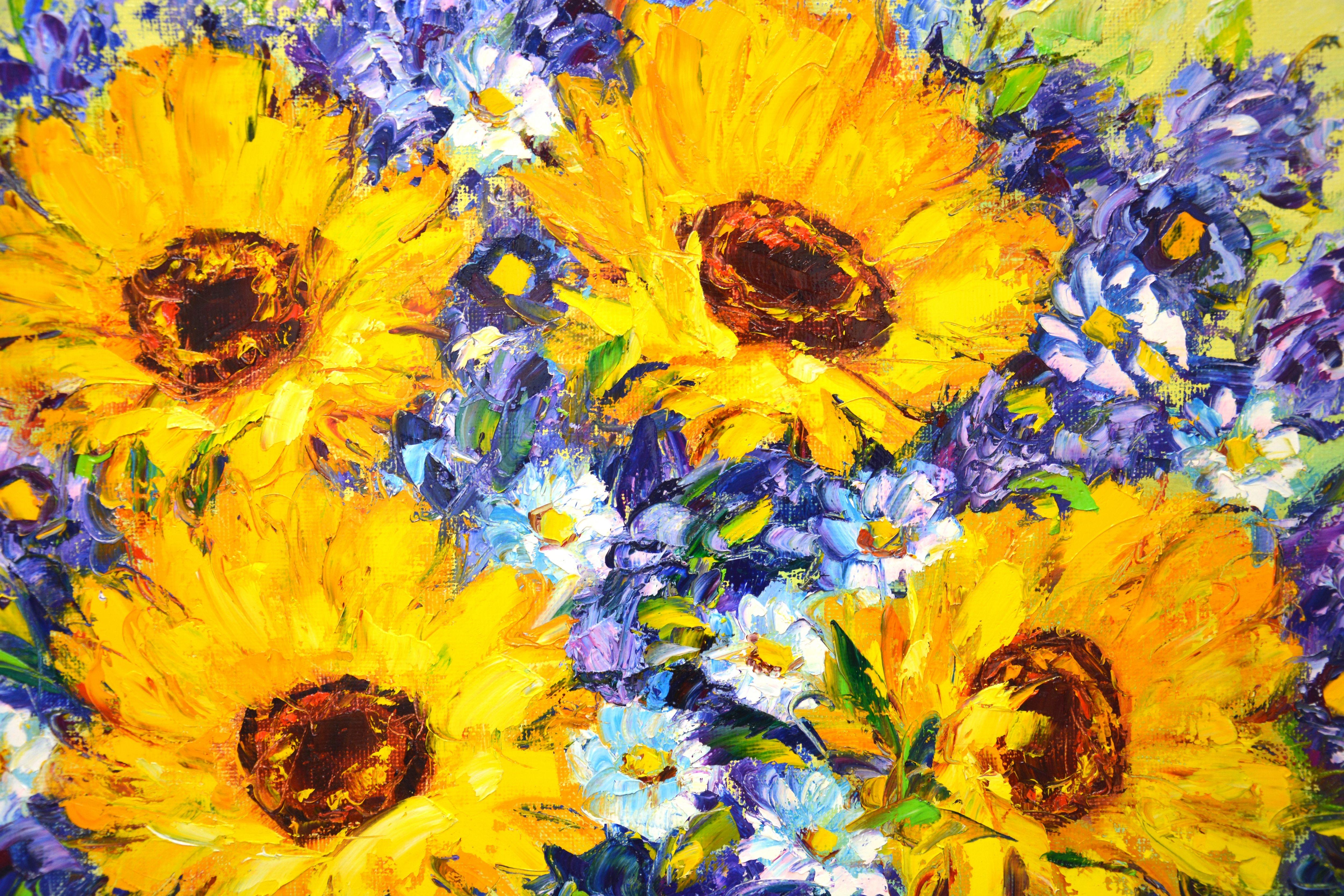 Sunflowers 19., Painting, Oil on Canvas For Sale 3