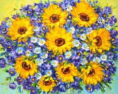 Sonnenblumen 19., Gemälde, Öl auf Leinwand