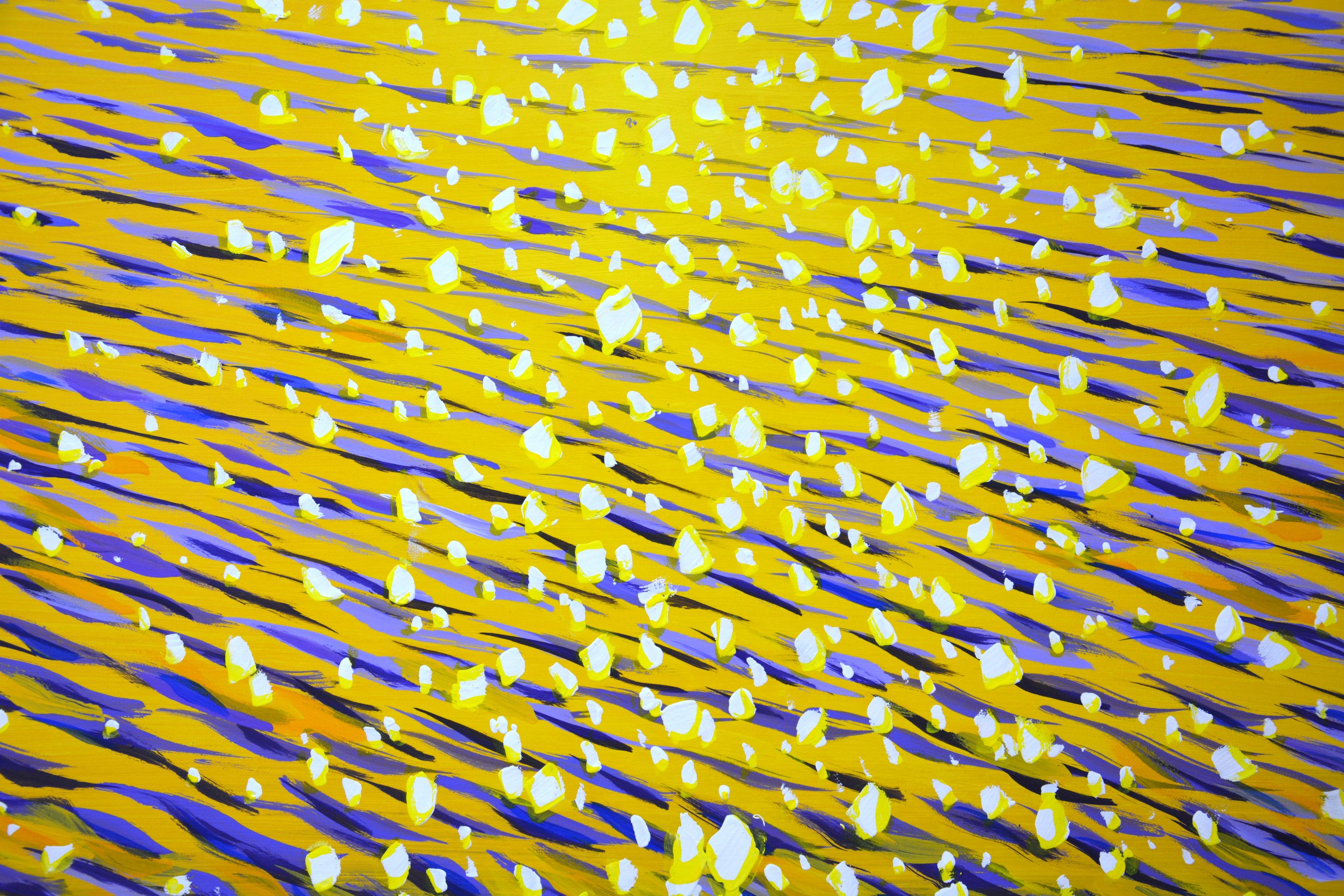 Coucher de soleil magique 5 Eau de mer colorée Peinture impressionniste - Jaune Interior Painting par Iryna Kastsova