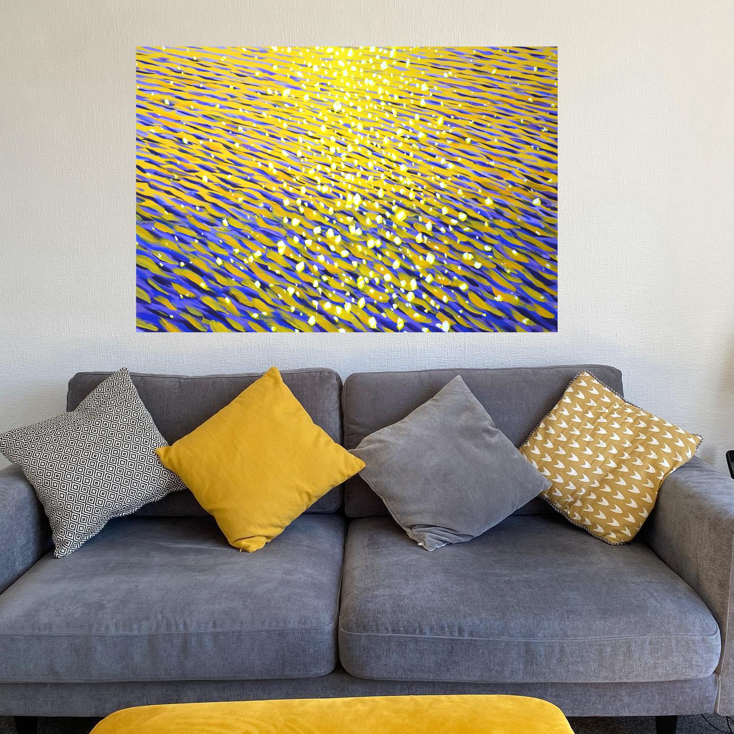 Coucher de soleil magique 5 Eau de mer colorée Peinture impressionniste en vente 3