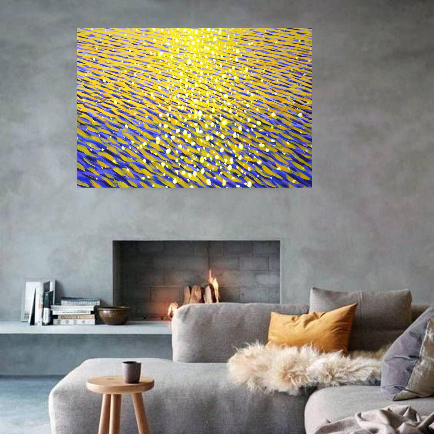 Coucher de soleil magique 5 Eau de mer colorée Peinture impressionniste en vente 4