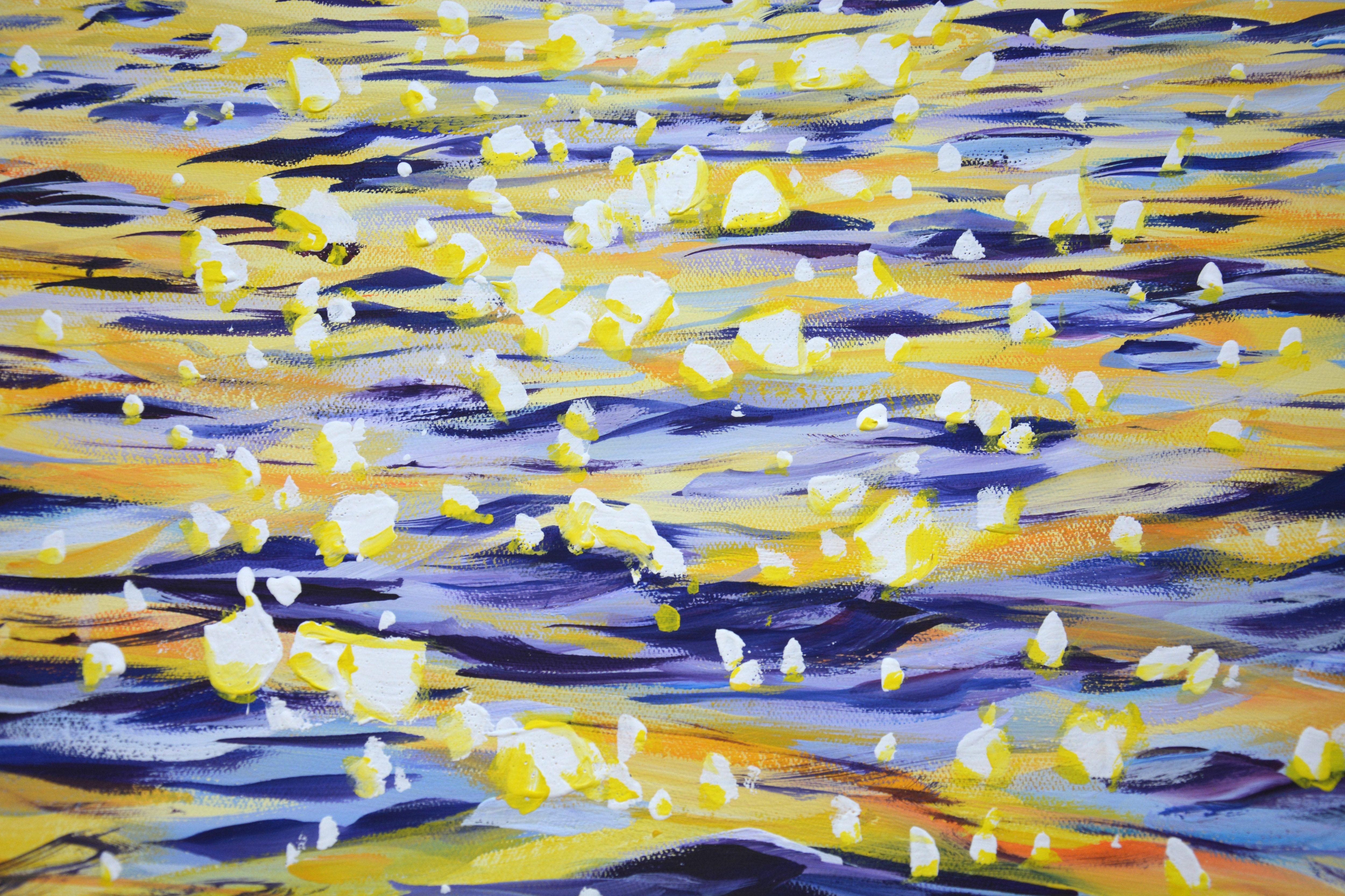 Le coucher du soleil. Ocean, peinture, acrylique sur toile en vente 1