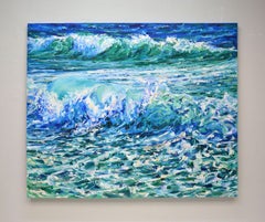 L'oceano respira con il vento libero, Pittura, Olio su tela