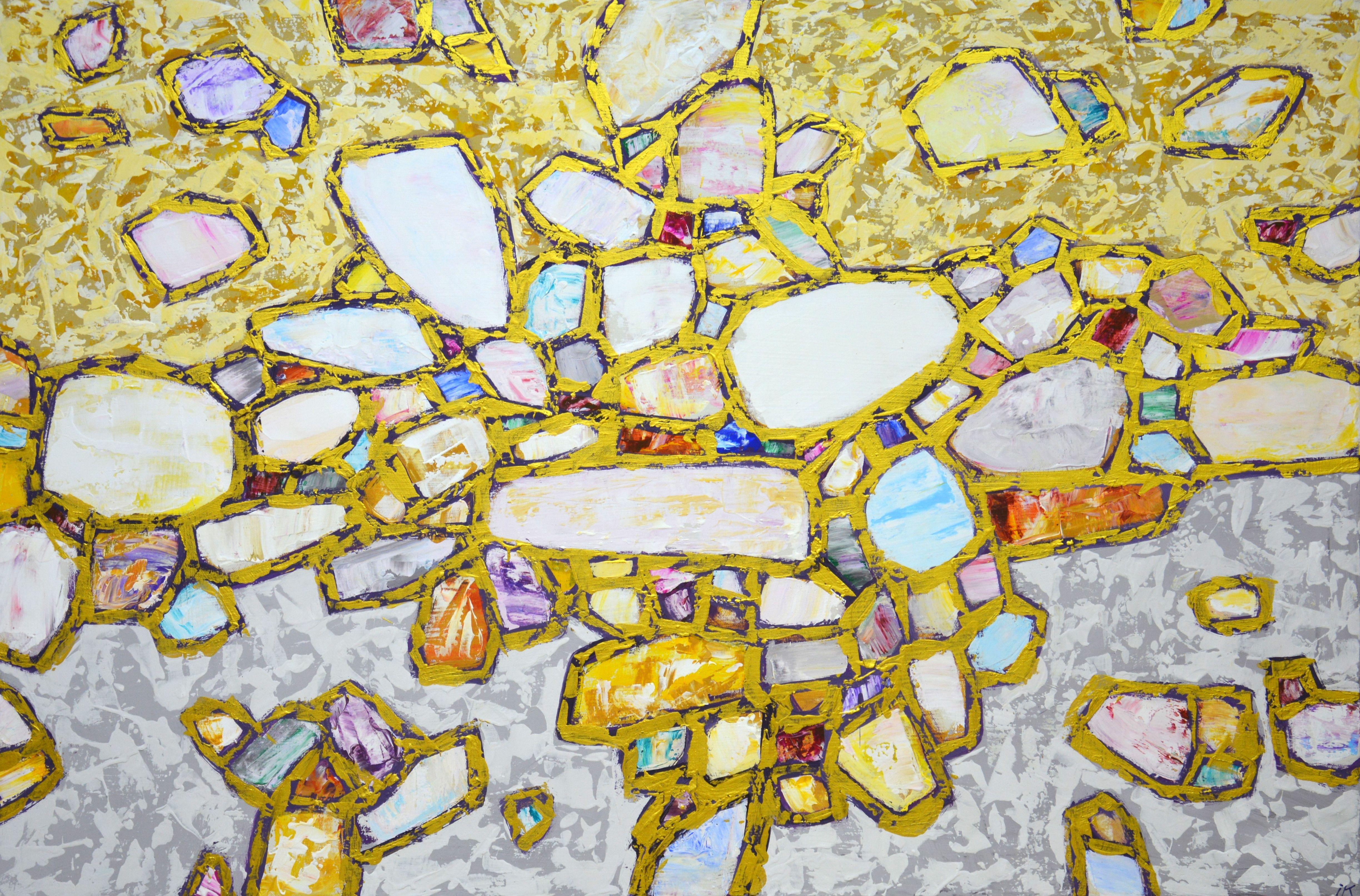 Iryna Kastsova Abstract Painting - The secret of gold., Painting, Acrylic on Canvas