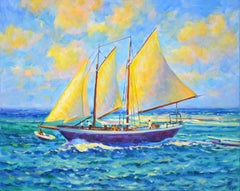 Traveling on a yacht – Nautical Acrylic Painting (40x50 cm)