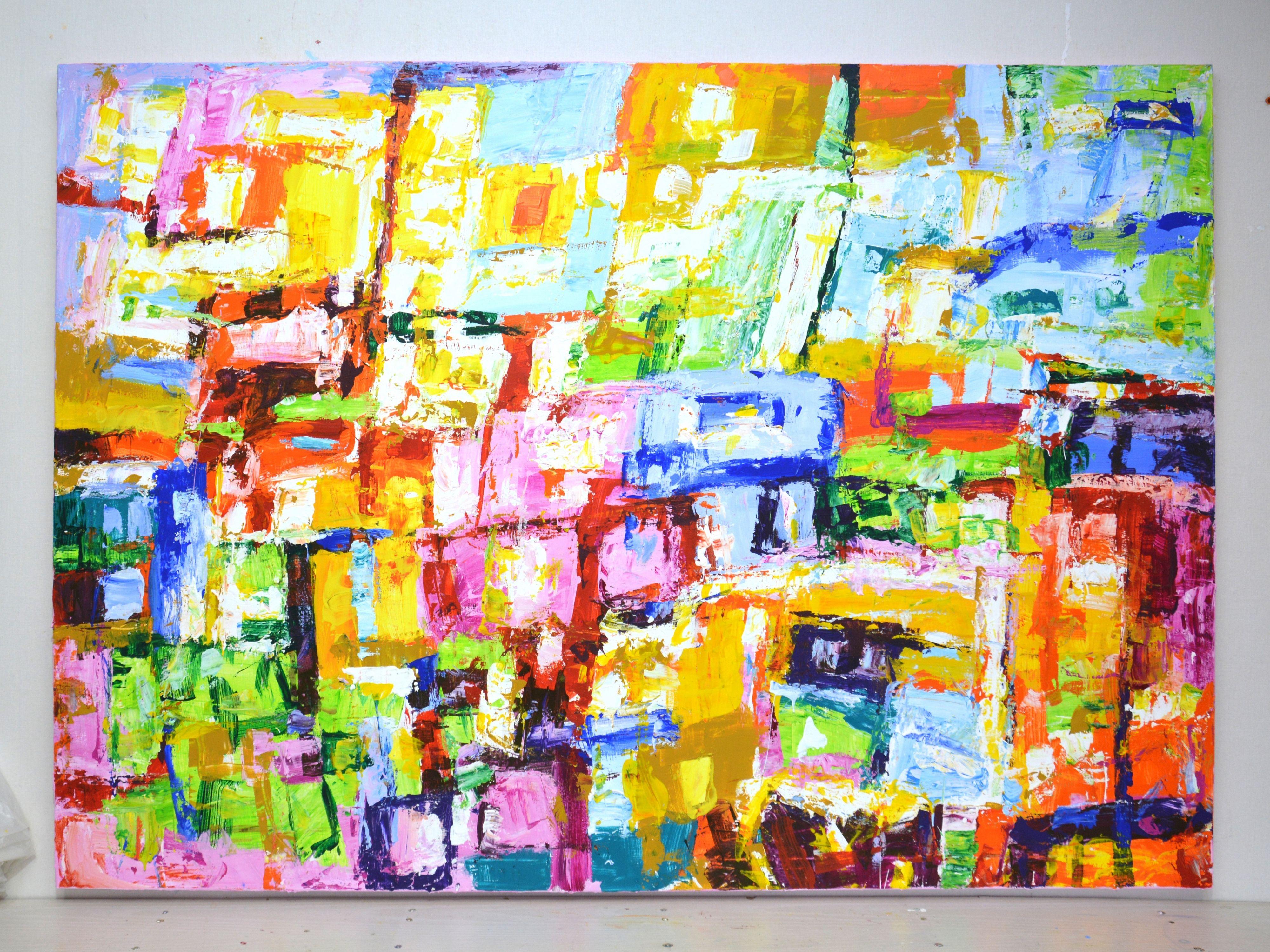Vivid impressions 2, Painting, Acrylic on Canvas - Beige Abstract Painting by Iryna Kastsova