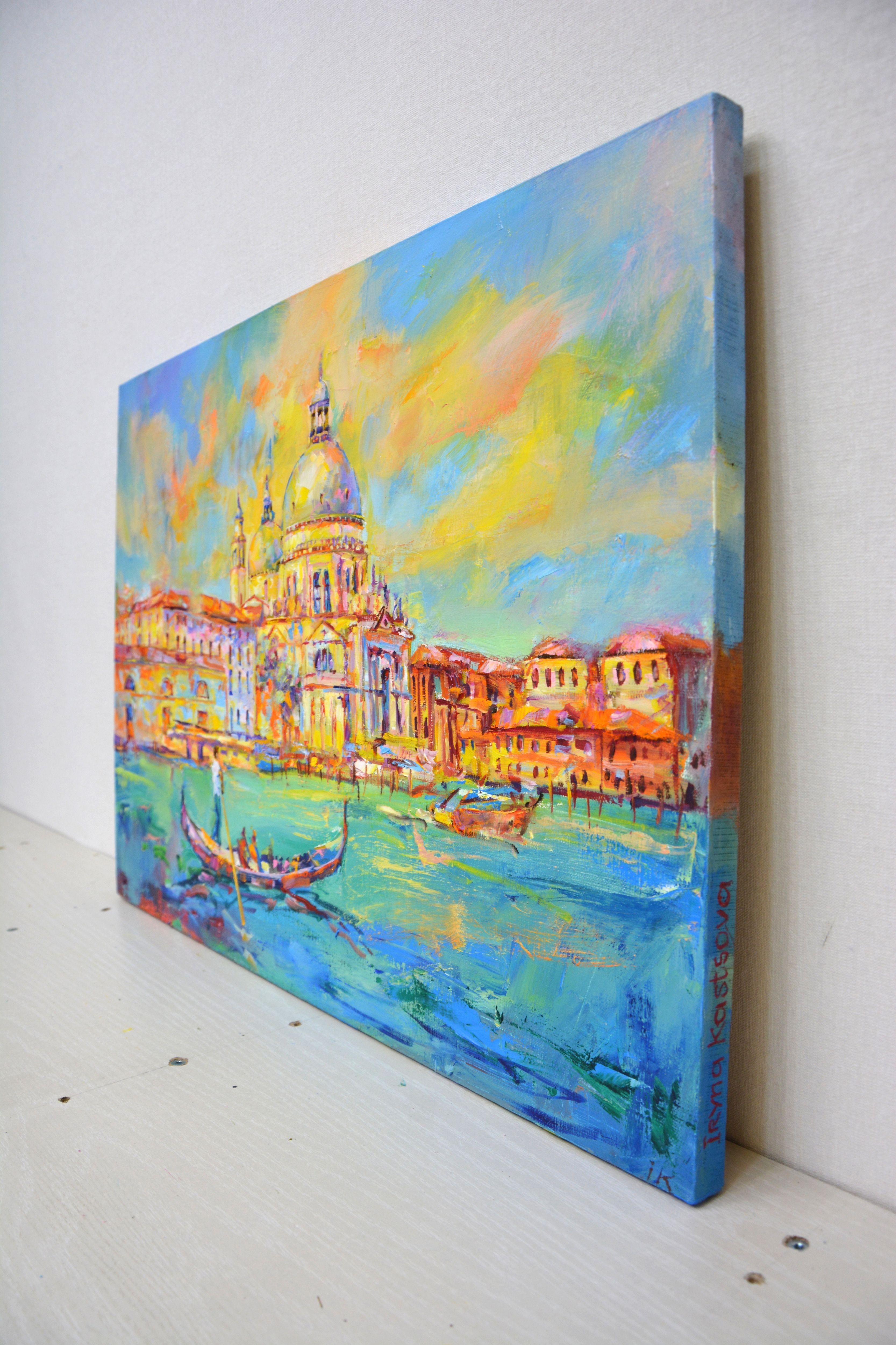 Walking in Venice, Painting, Oil on Canvas For Sale 4