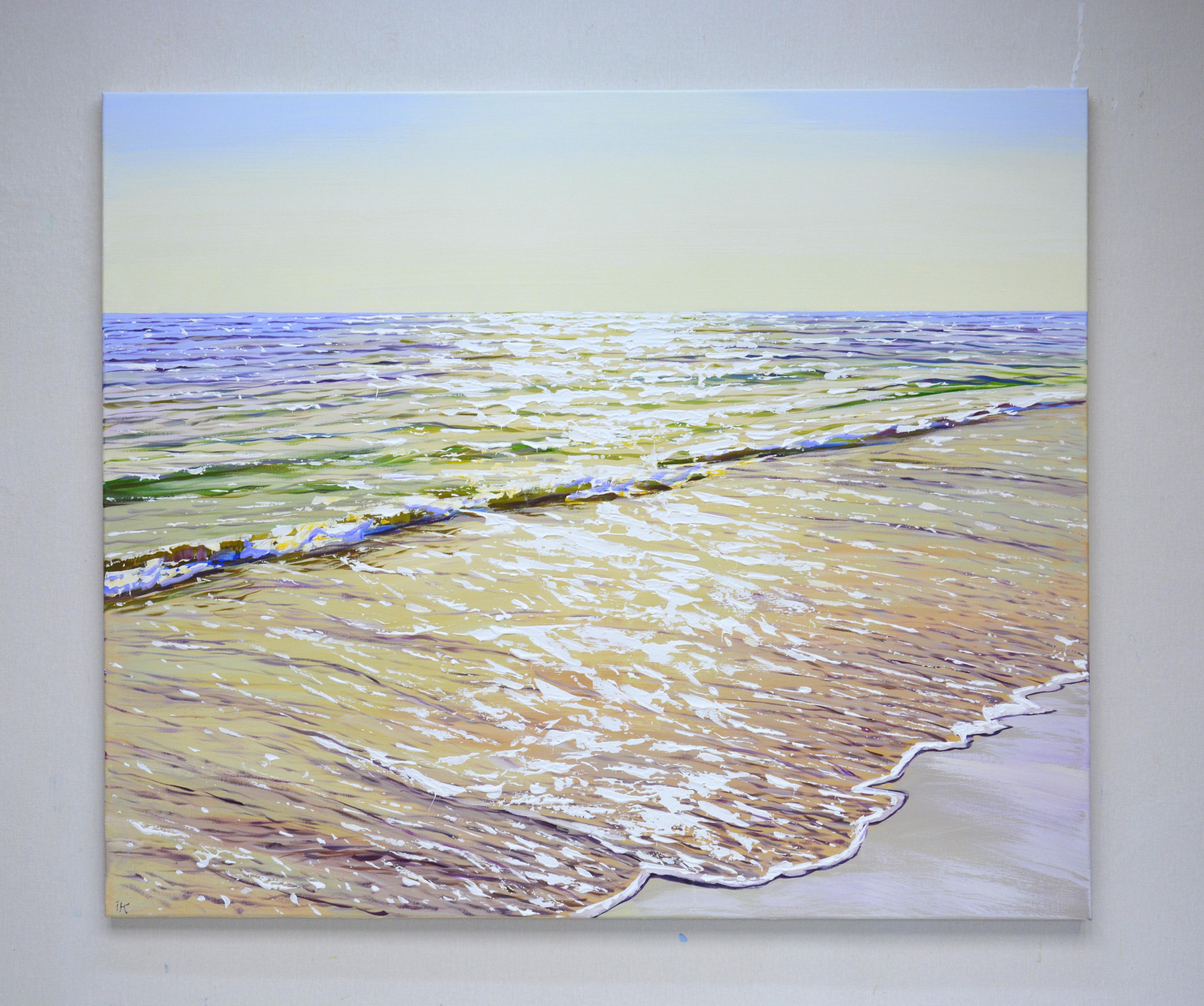 Día caluroso. Océano - Sereno paisaje marino Pintura para decoración de interiores - Painting de Iryna Kastsova