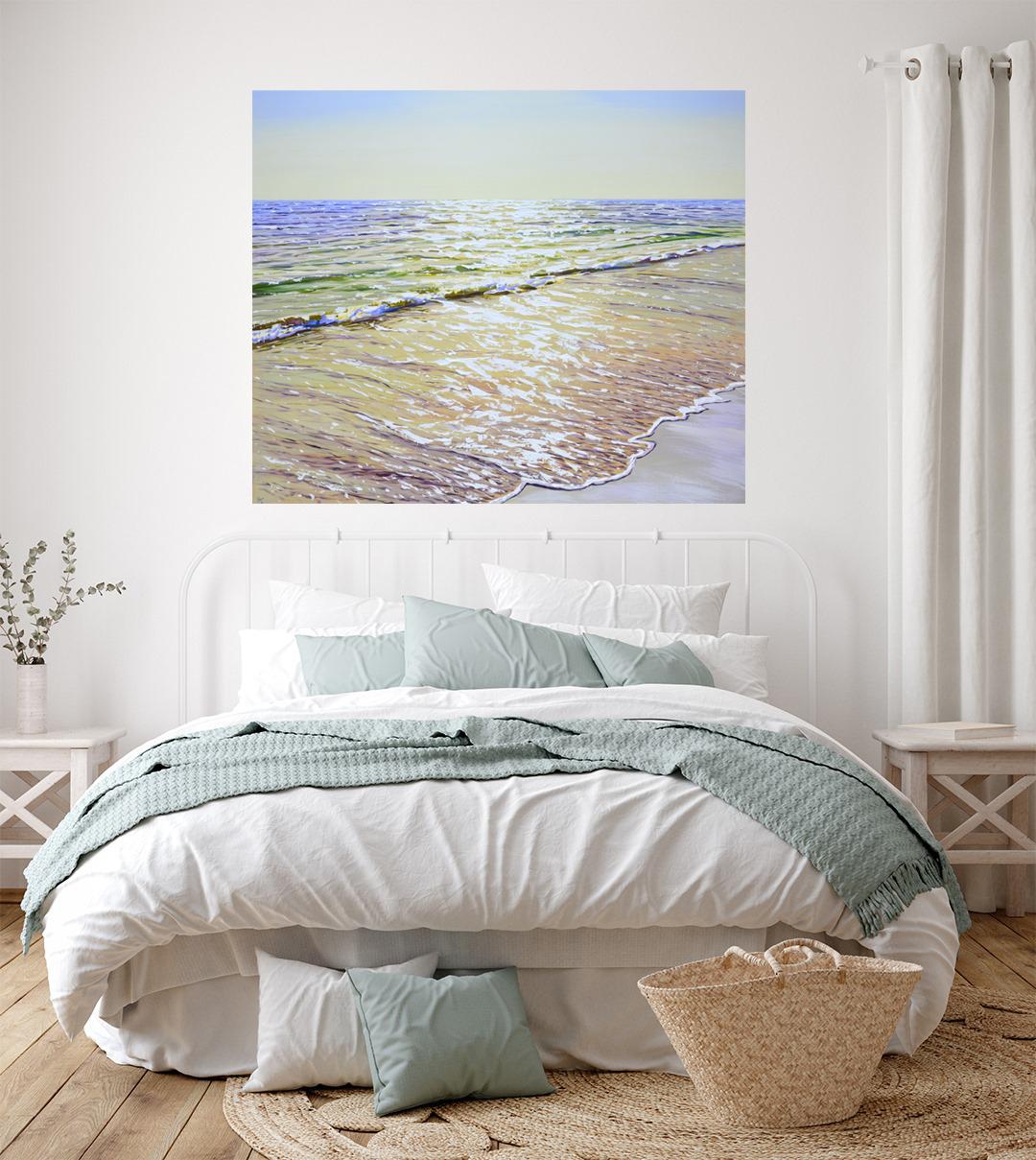 Día caluroso. Océano - Sereno paisaje marino Pintura para decoración de interiores en venta 2