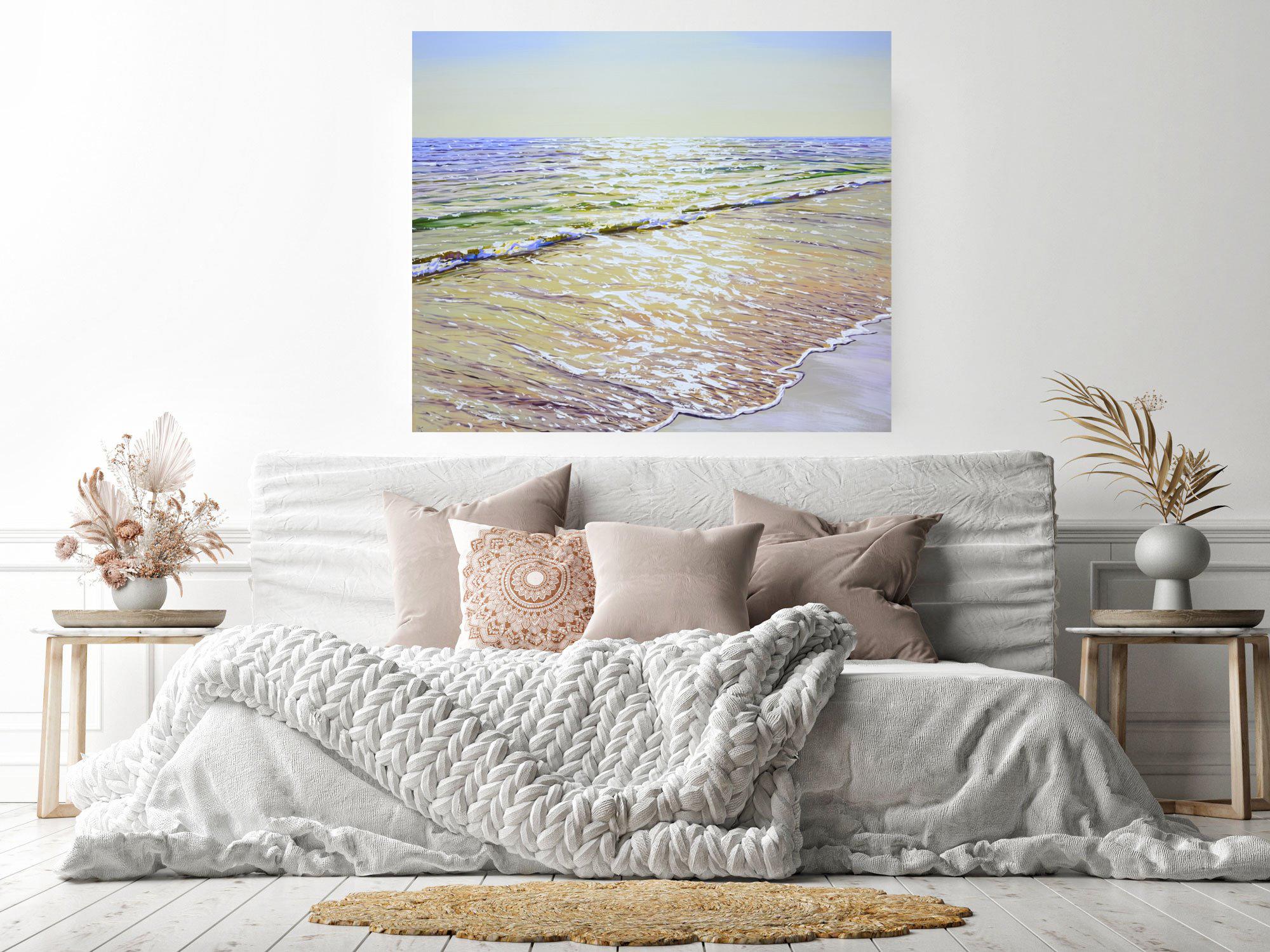 Día caluroso. Océano - Sereno paisaje marino Pintura para decoración de interiores en venta 3