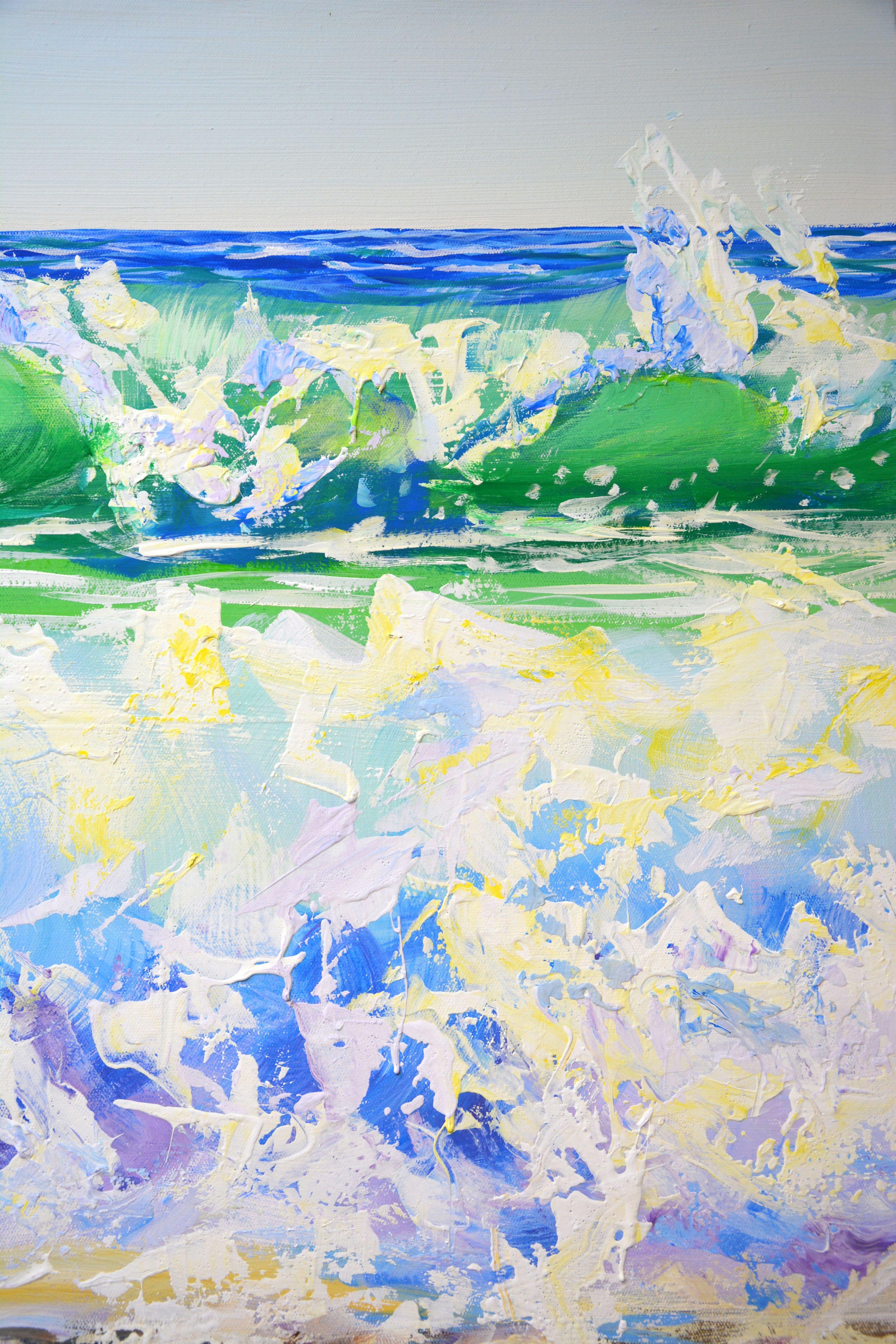 Vagues de l'océan 3, peinture, acrylique sur toile en vente 1