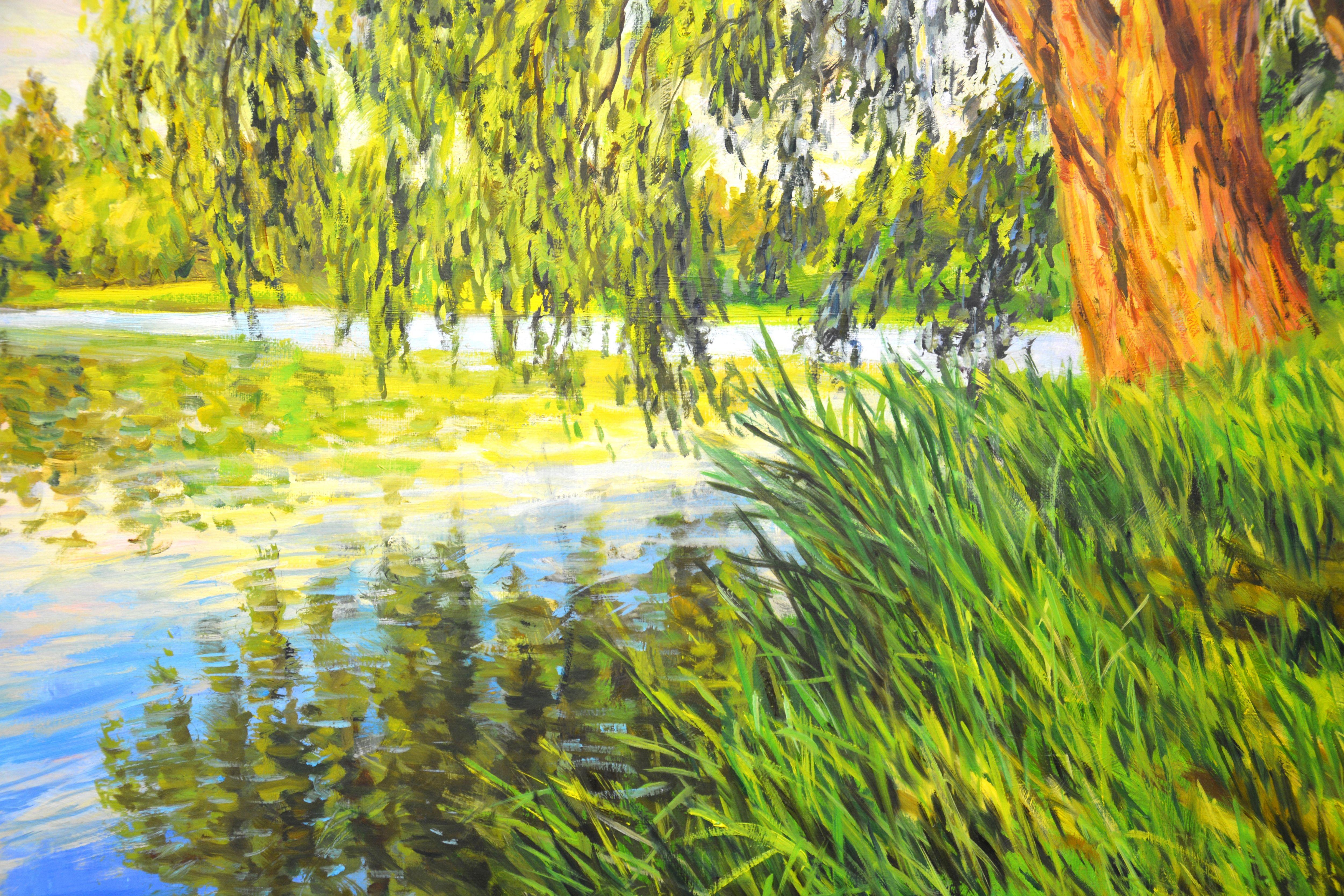 Willow by the water, Painting, Oil on Canvas For Sale 2