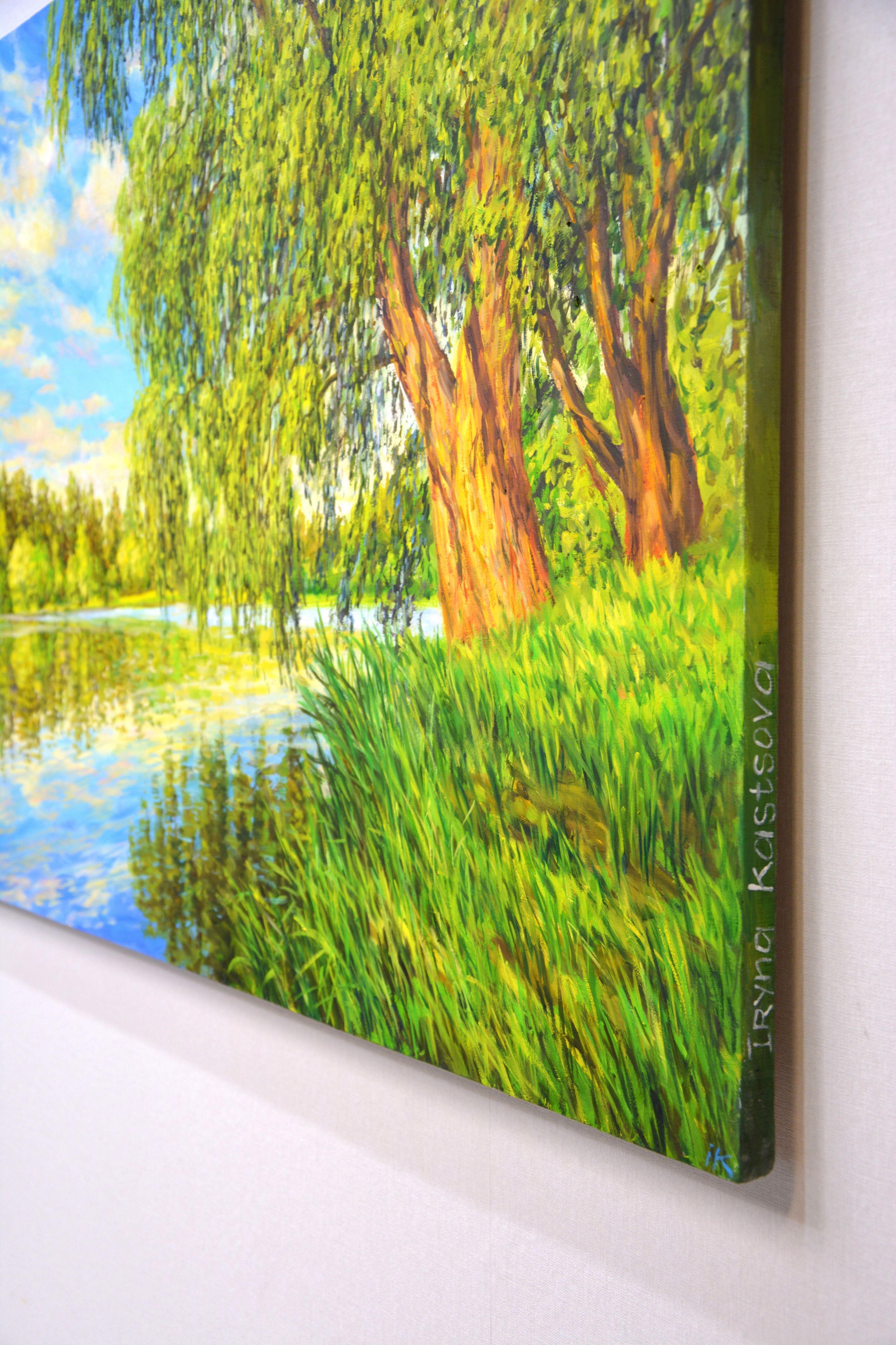 Willow by the water, Painting, Oil on Canvas For Sale 4