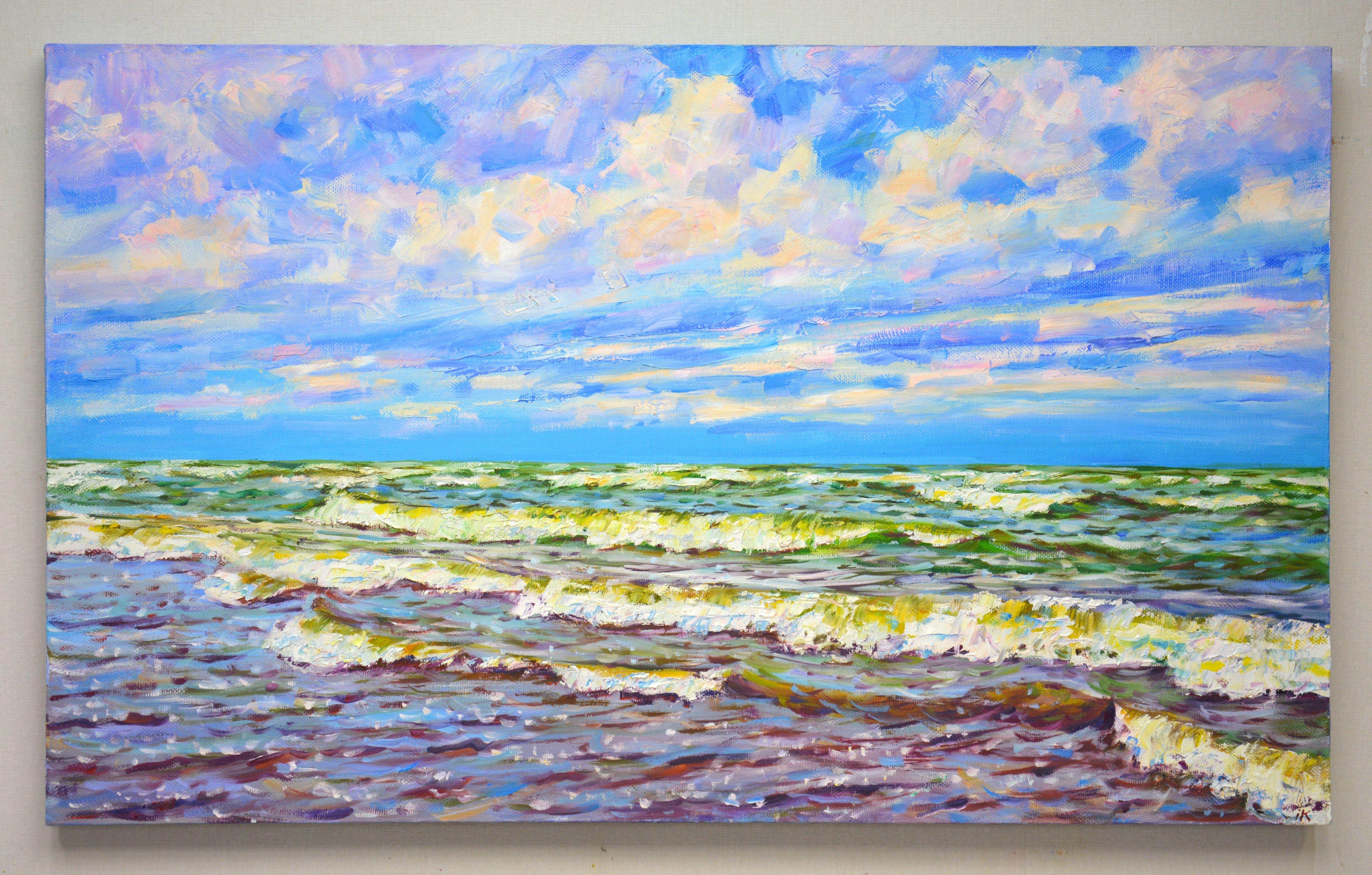 Windy day at sea., Painting, Oil on Canvas For Sale 1
