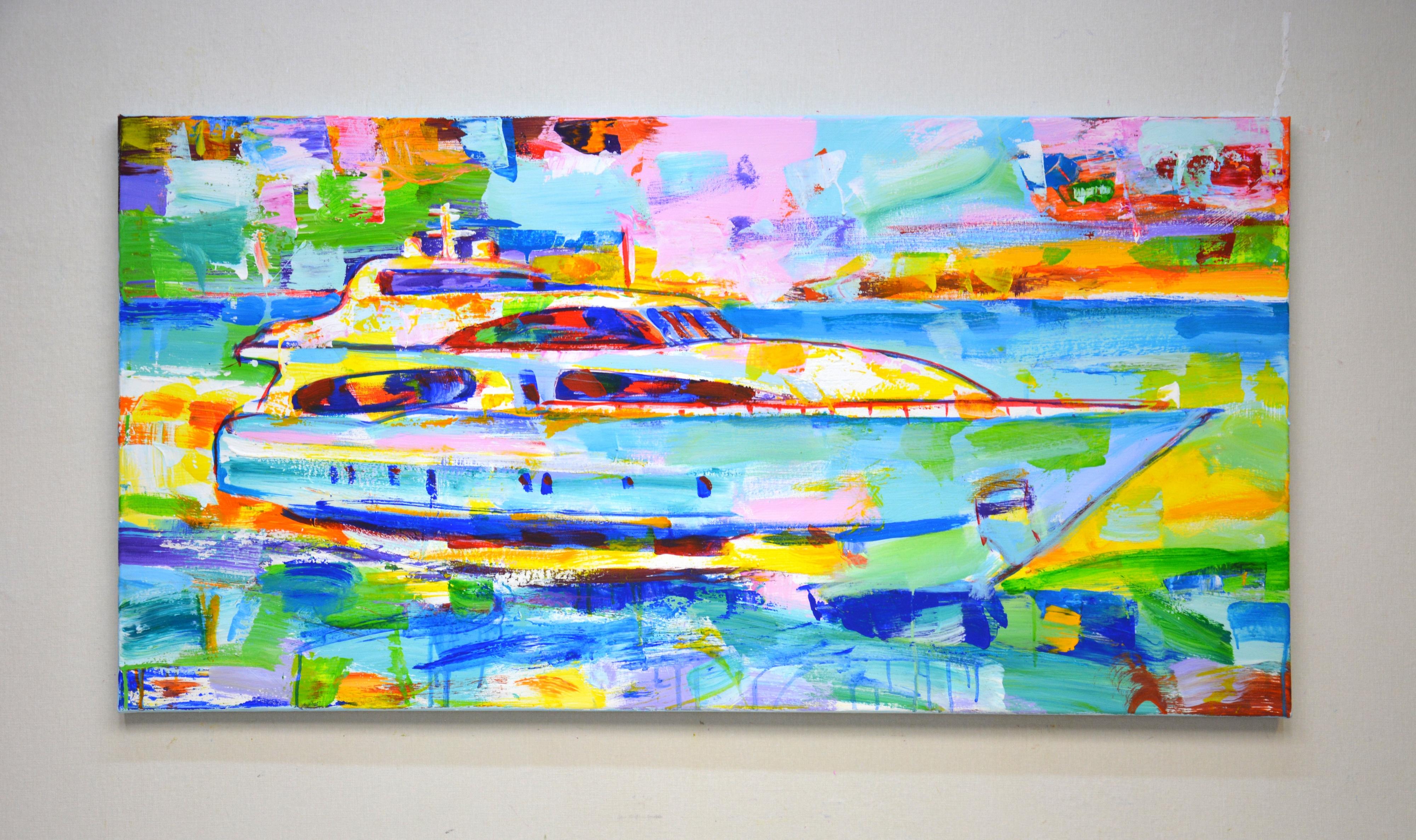 Yacht. Expression. - Painting by Iryna Kastsova