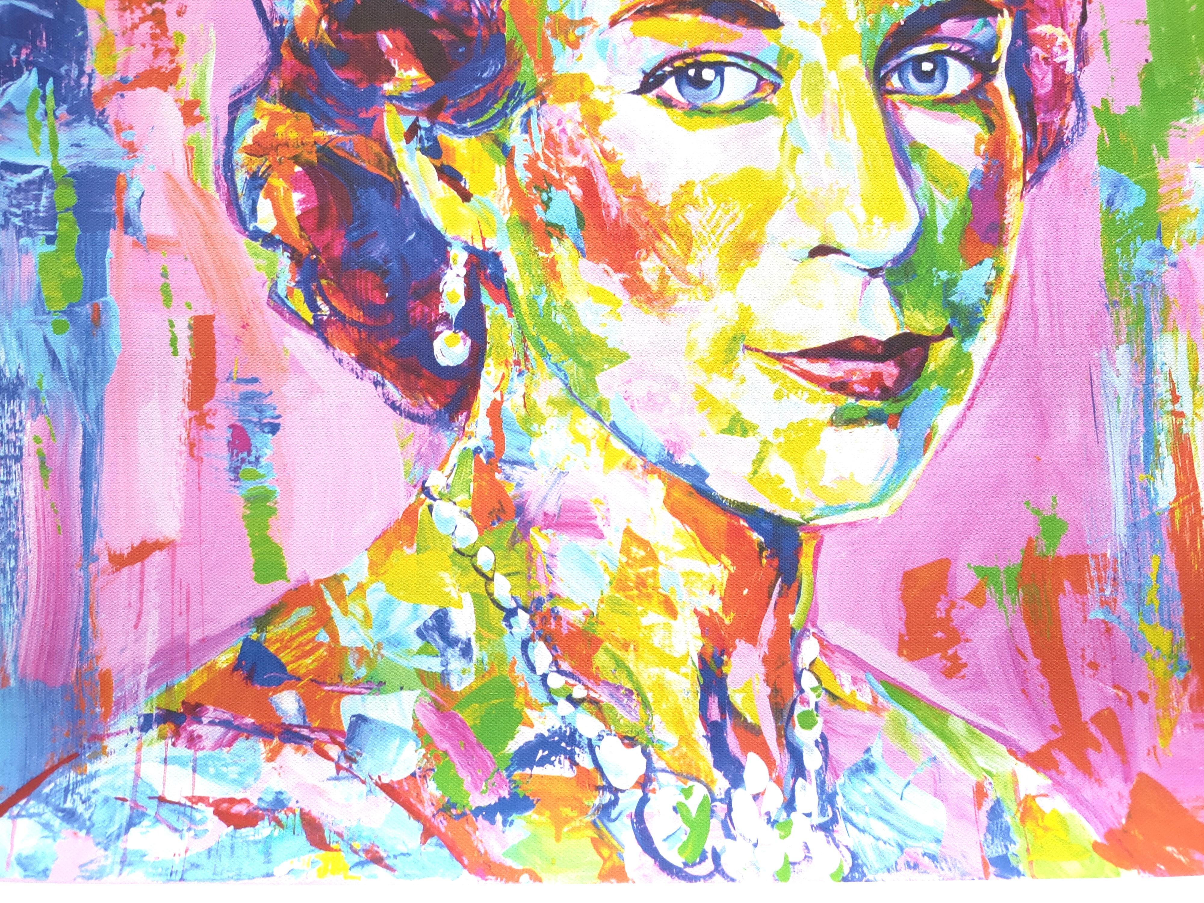 Queen Elizabeth II Pop Art Portrait Print on Canvas 50x50cm by Iryna Kastsova 3