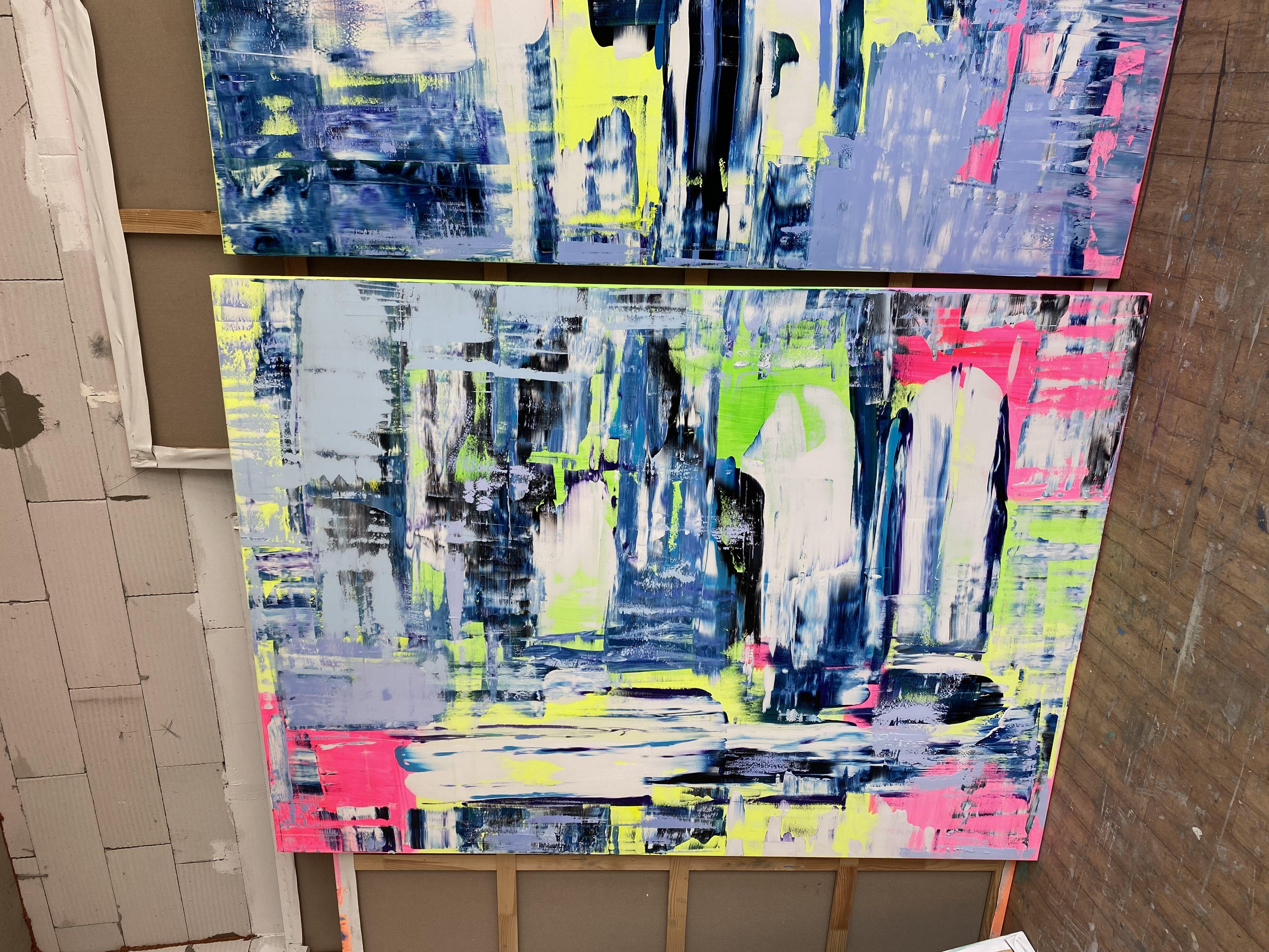 oil abstract artwork  multilayered original technique  brush technique  textures  vibrant colours  2021 year creation  signature on the back side(right ) :: Painting :: Abstract :: This piece comes with an official certificate of authenticity signed