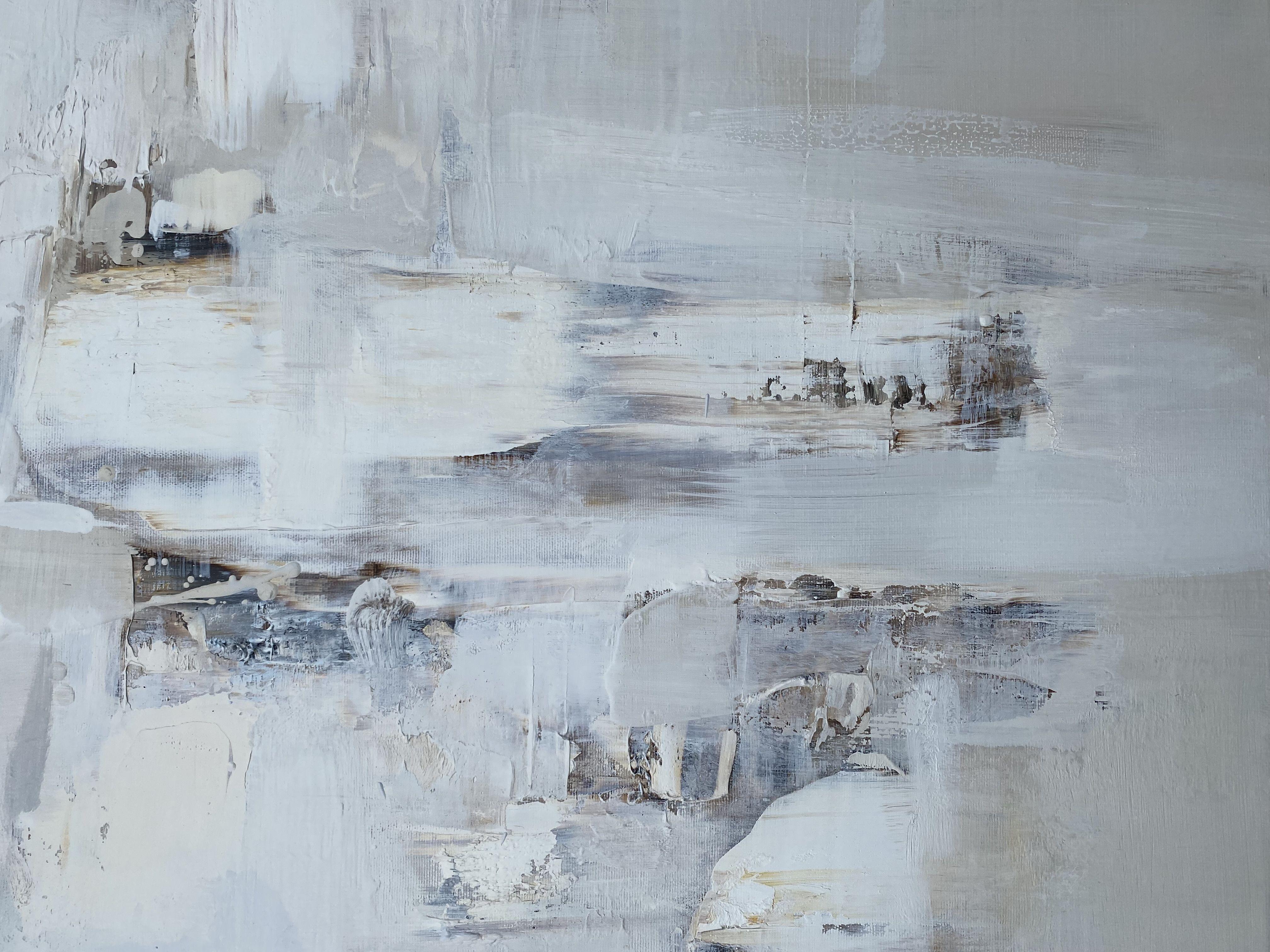 INVISIBLE TOUCH 856  Oil abstract painting  Grey and sand colours  Original mixed media painting  Multilayered technique  Signature on the back side  Shipping worldwide :: Painting :: Abstract :: This piece comes with an official certificate of