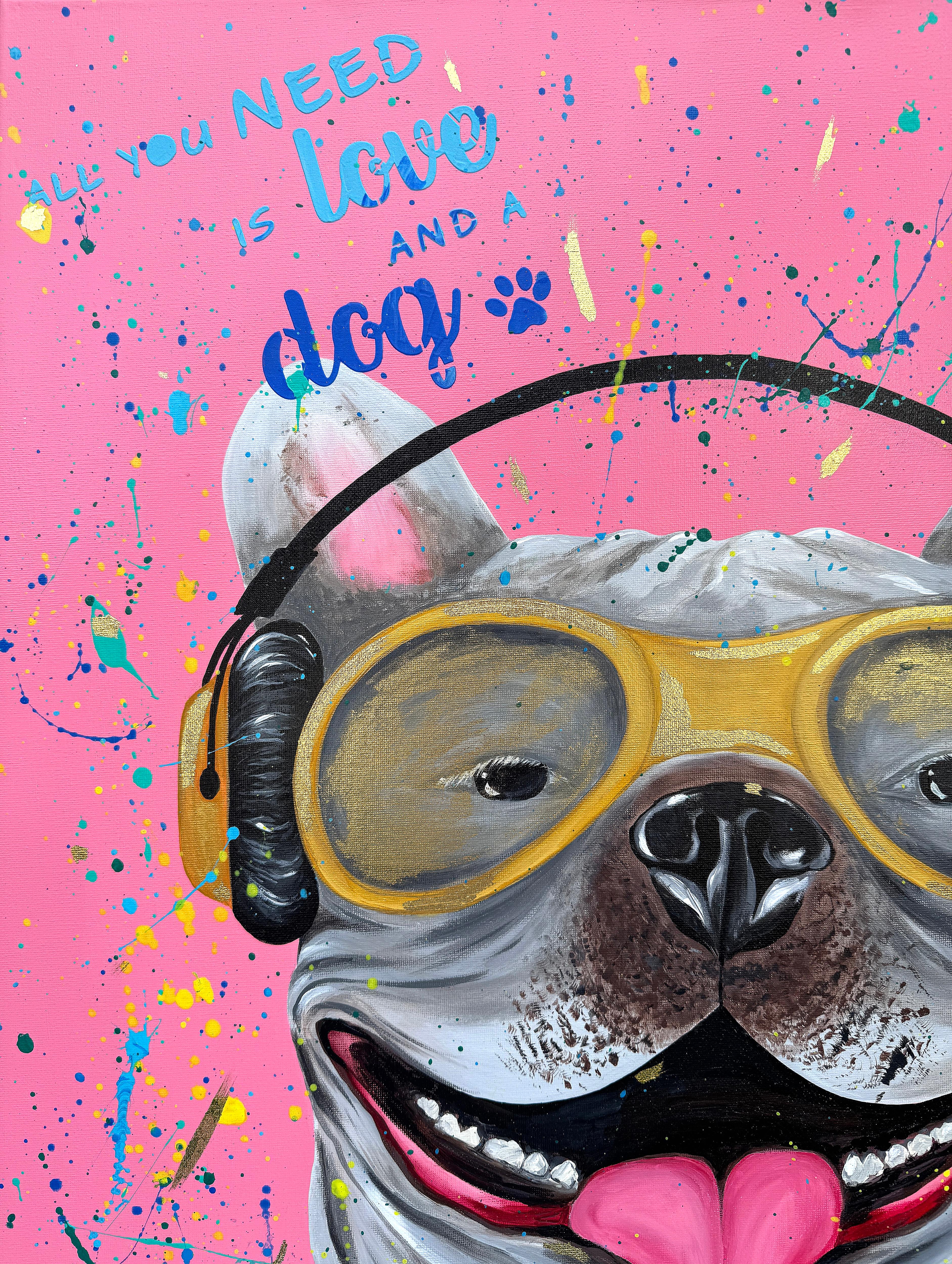 Alles was du brauchst ist Liebe und einen Hund – Painting von Iryna Kobzar