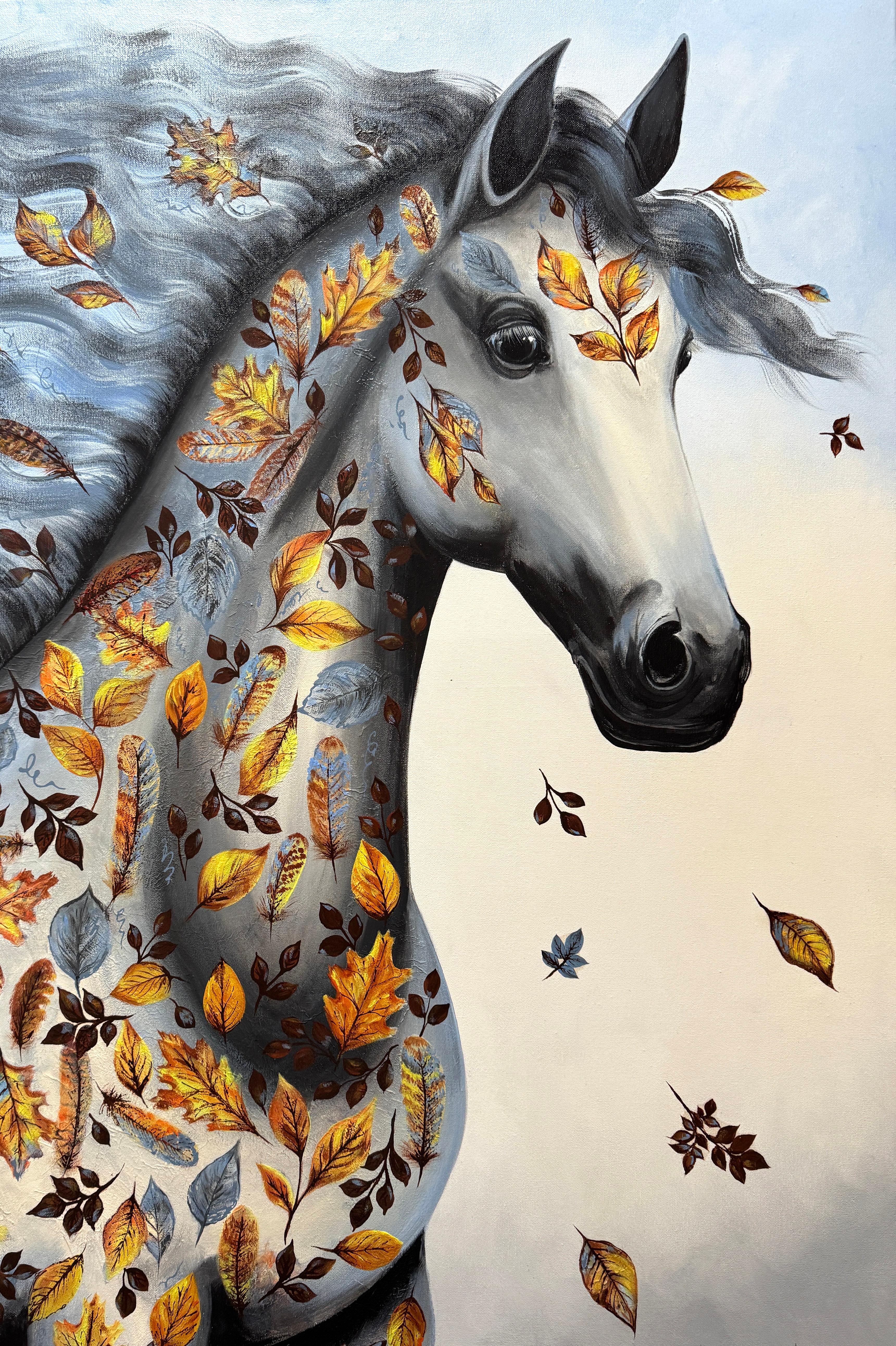 Autumn Wanderer – Painting von Iryna Kobzar