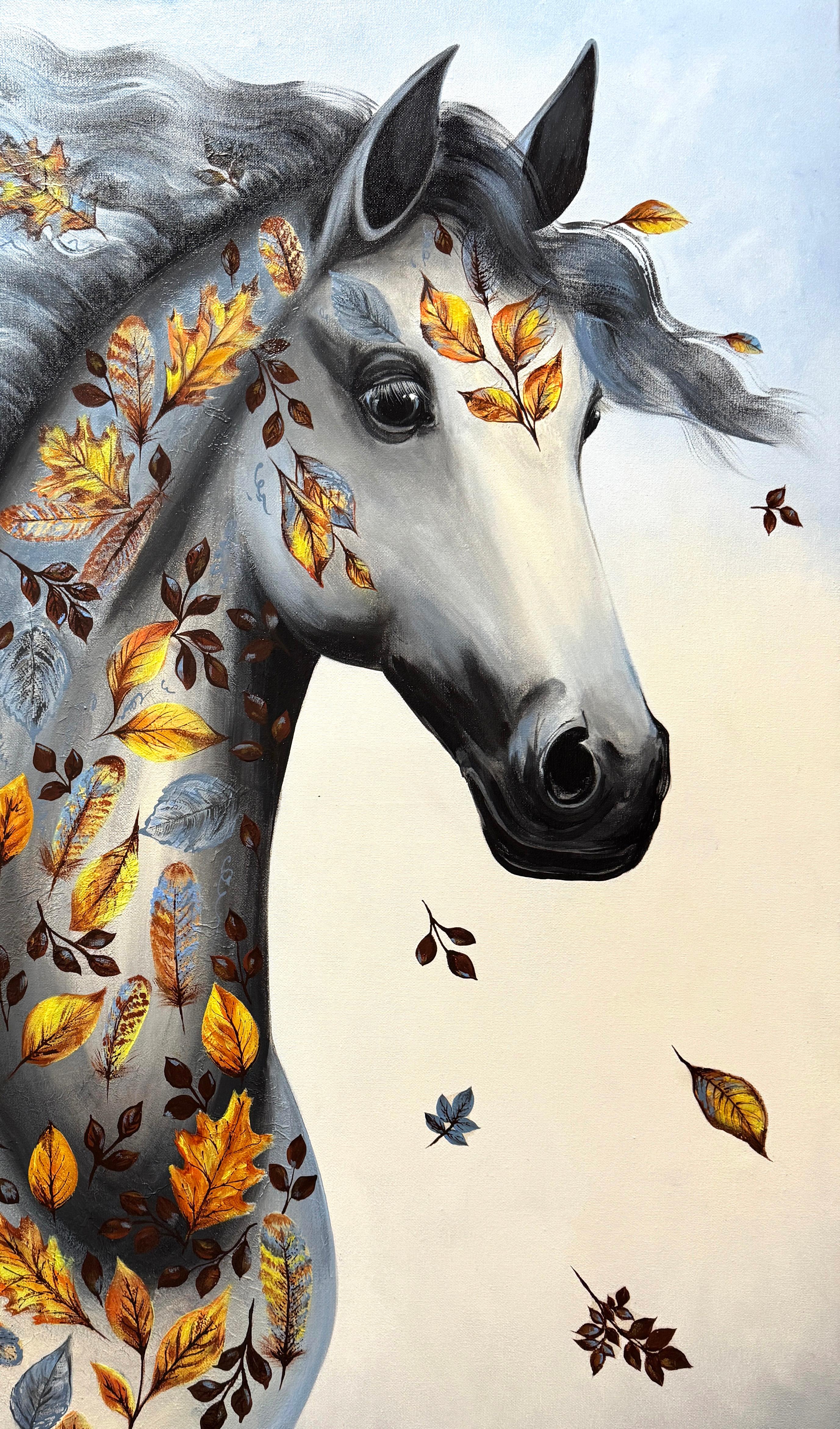 Autumn Wanderer (Abstrakter Impressionismus), Painting, von Iryna Kobzar