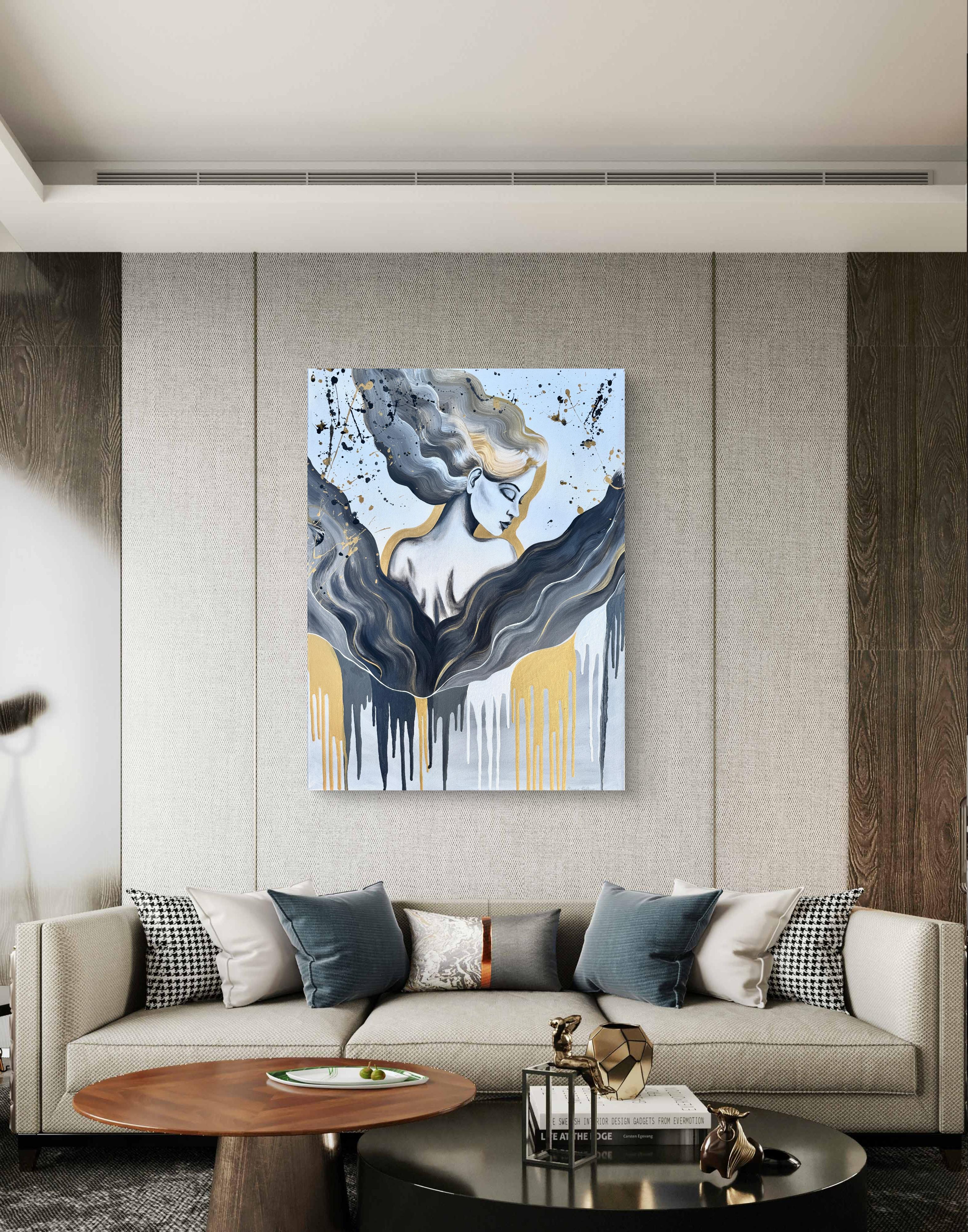 Between Light and Shadow - Abstract Impressionist Painting by Iryna Kobzar