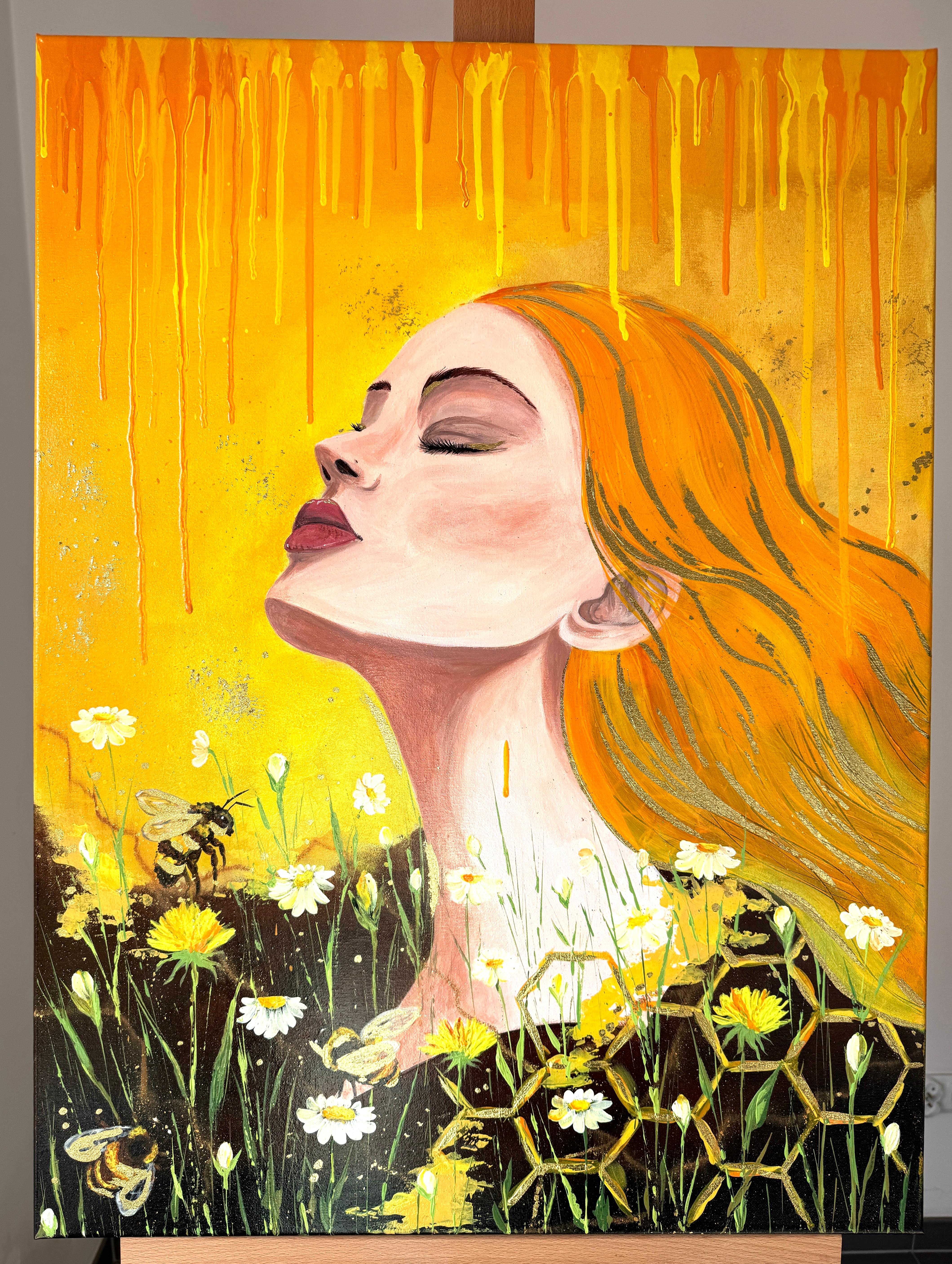 Catch the Sweet Moment - Abstract Impressionist Painting by Iryna Kobzar