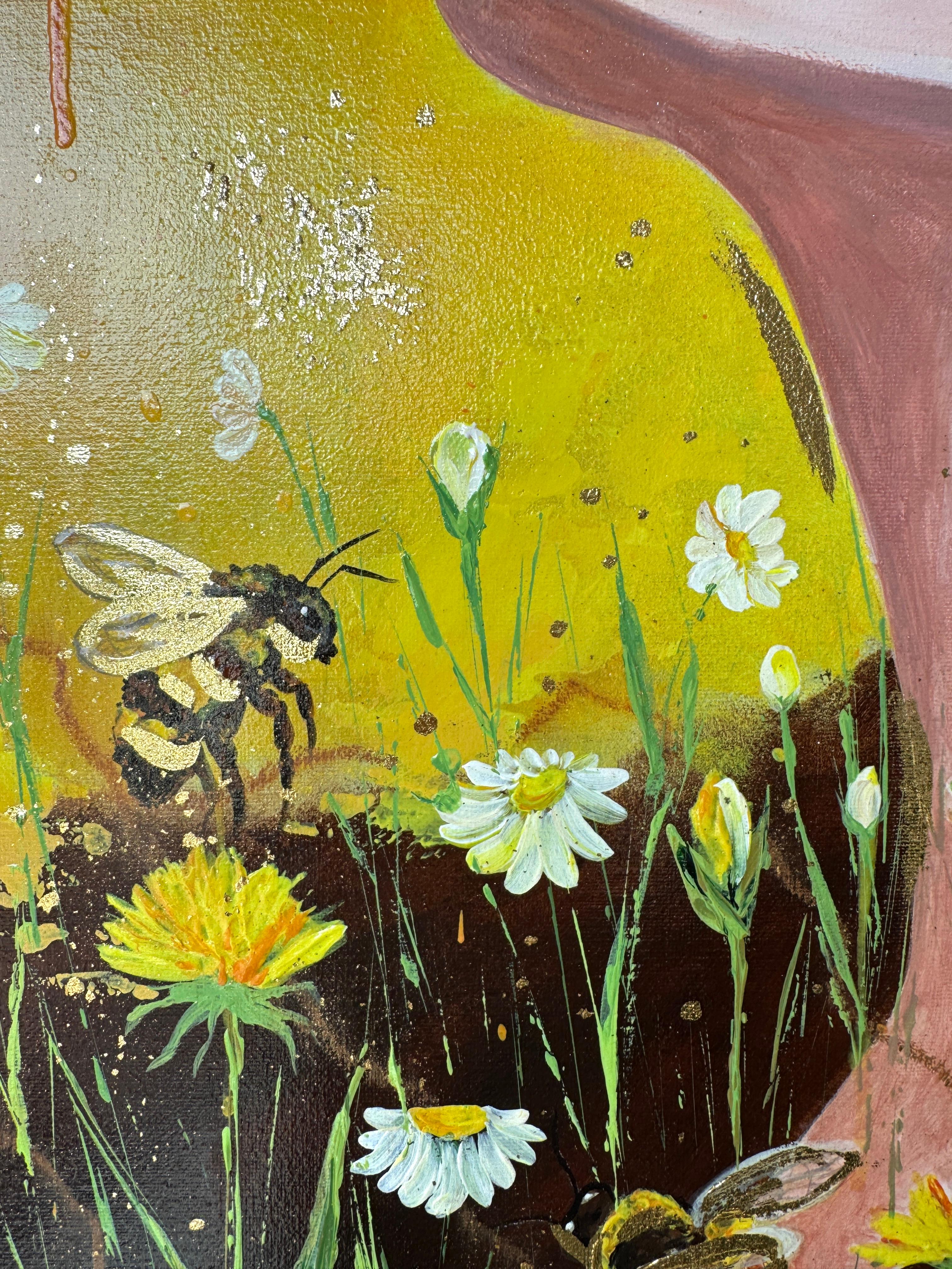 This painting captures the silence of nature, the scent of wildflowers, and the golden, honeyed calm.
It speaks of that fleeting moment when everything around you pauses, and you can truly taste life.
With closed eyes — in complete trust in the