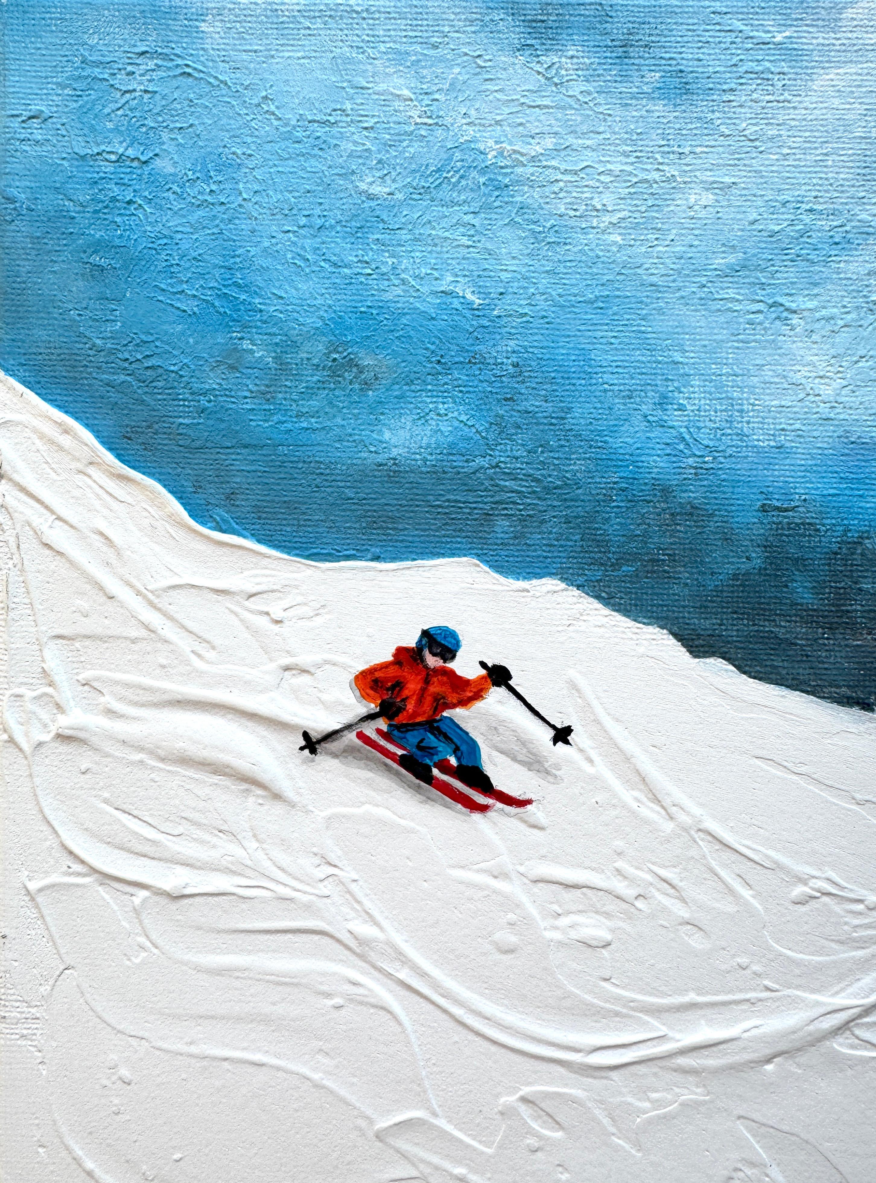 Descent Through Mountain Silence - Painting by Iryna Kobzar