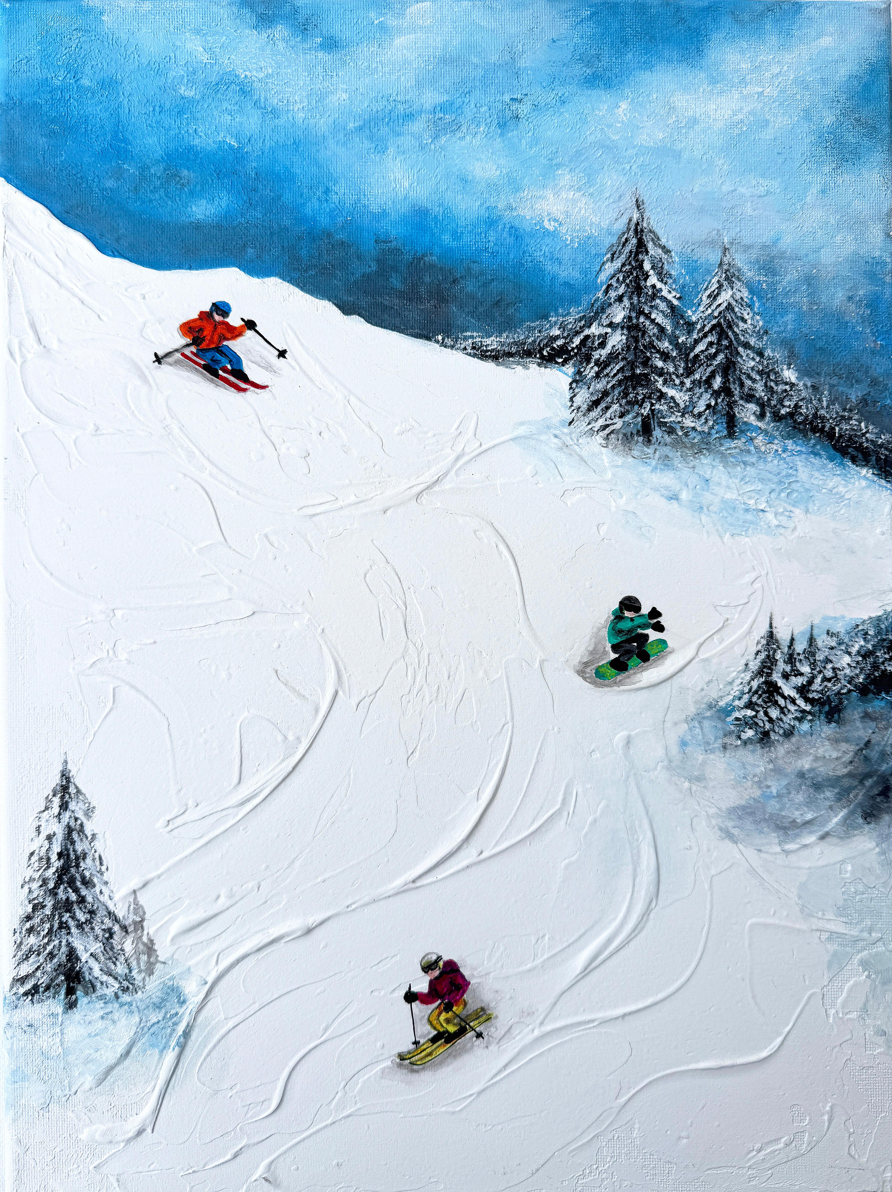 Iryna Kobzar Landscape Painting - Descent Through Mountain Silence