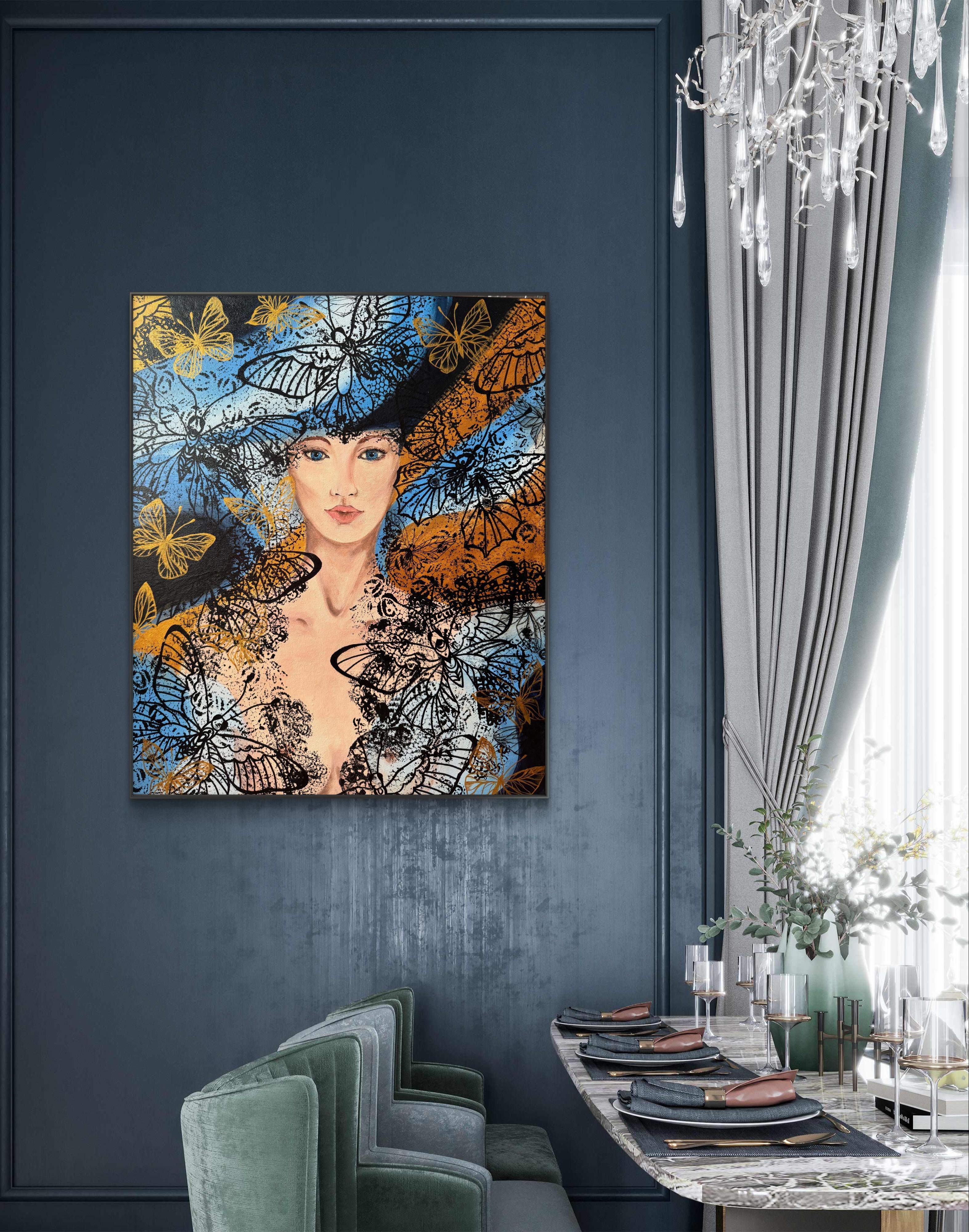 No preguntes - Figurative Painting Negro de Iryna Kobzar