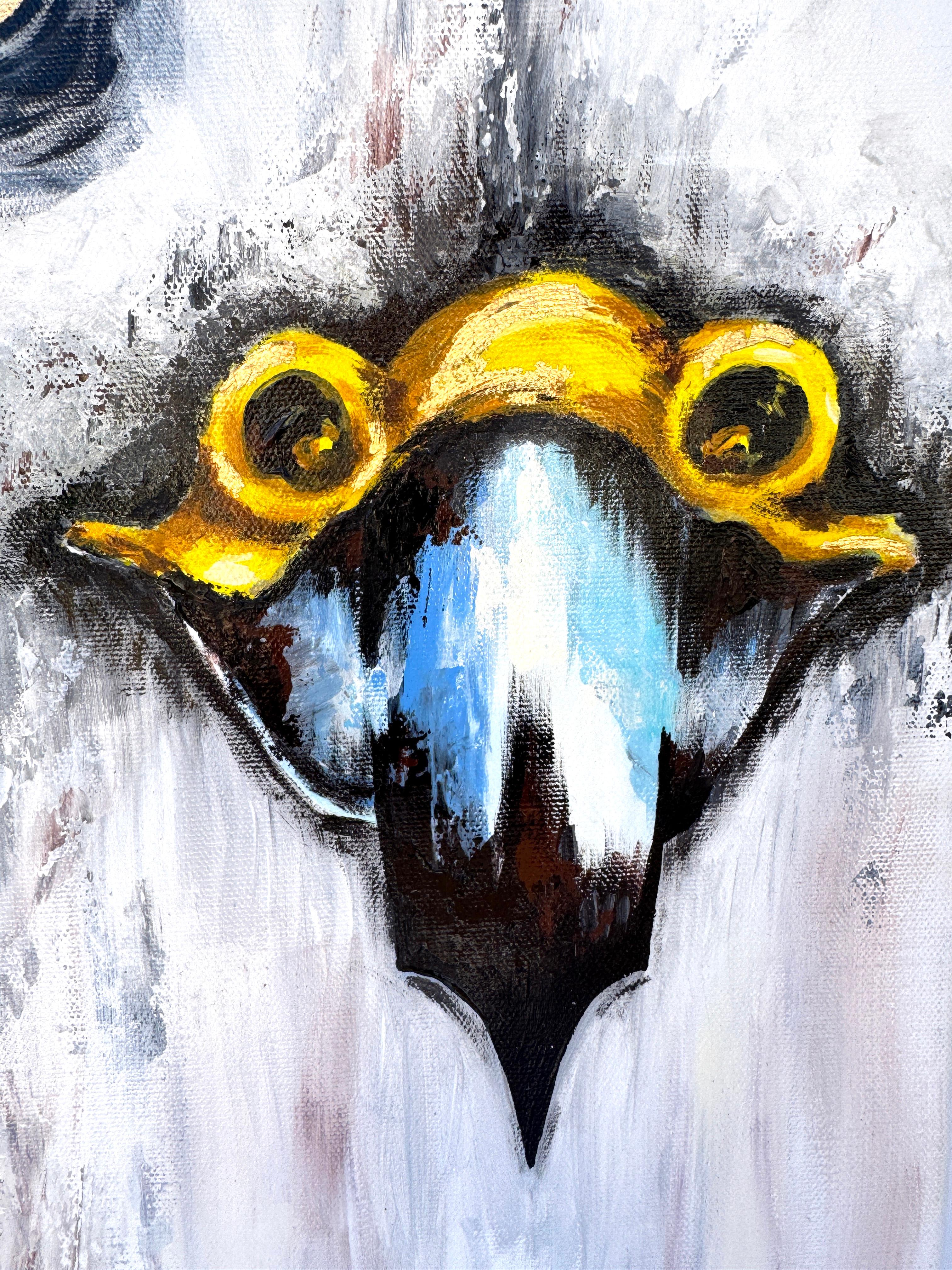Gyrfalkenblick (Grau), Animal Painting, von Iryna Kobzar