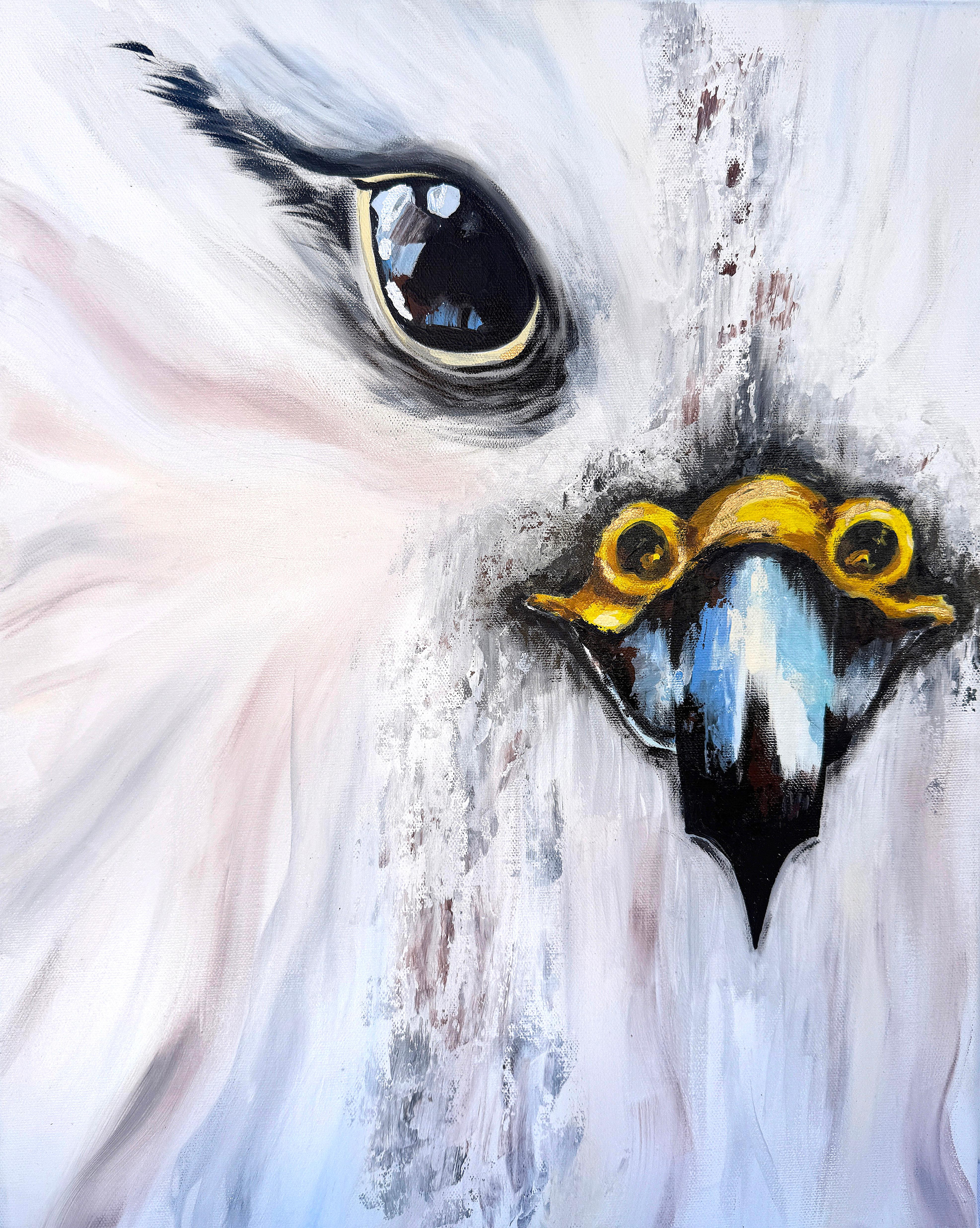 Iryna Kobzar Animal Painting – Gyrfalkenblick