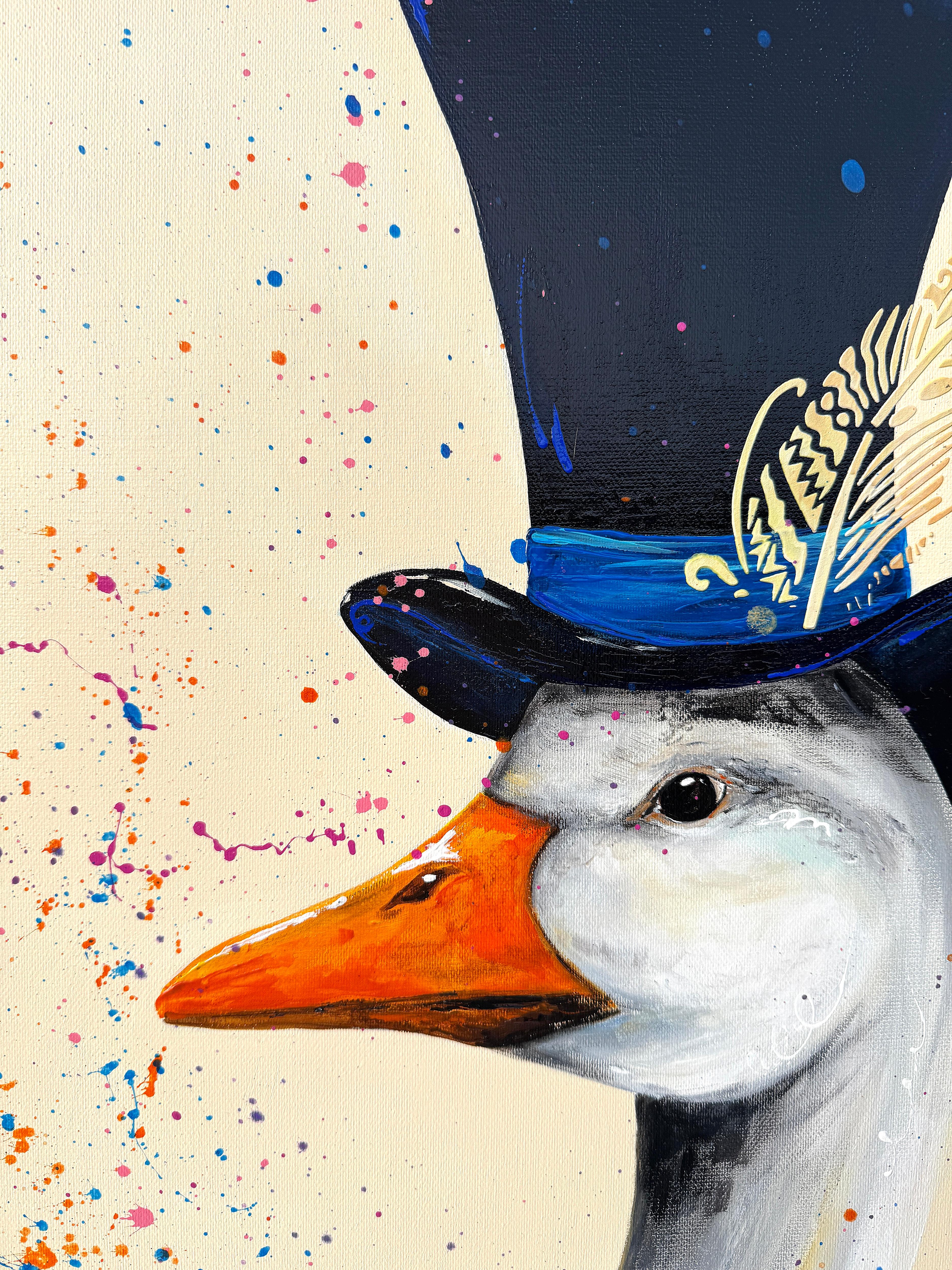 Mr. and Mrs. Goose on a Date (Diptych) For Sale 2