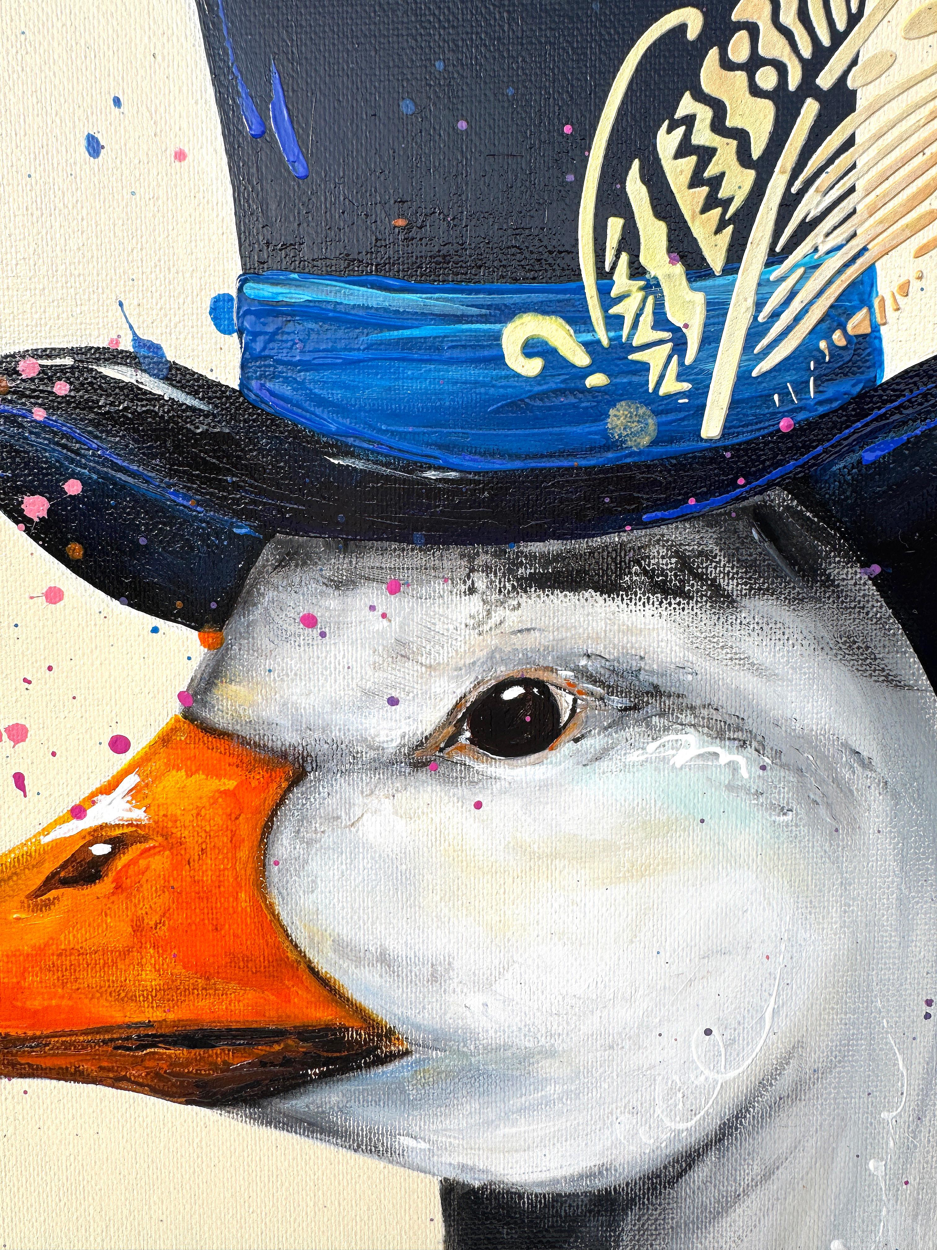 Mr. and Mrs. Goose on a Date (Diptych) For Sale 3