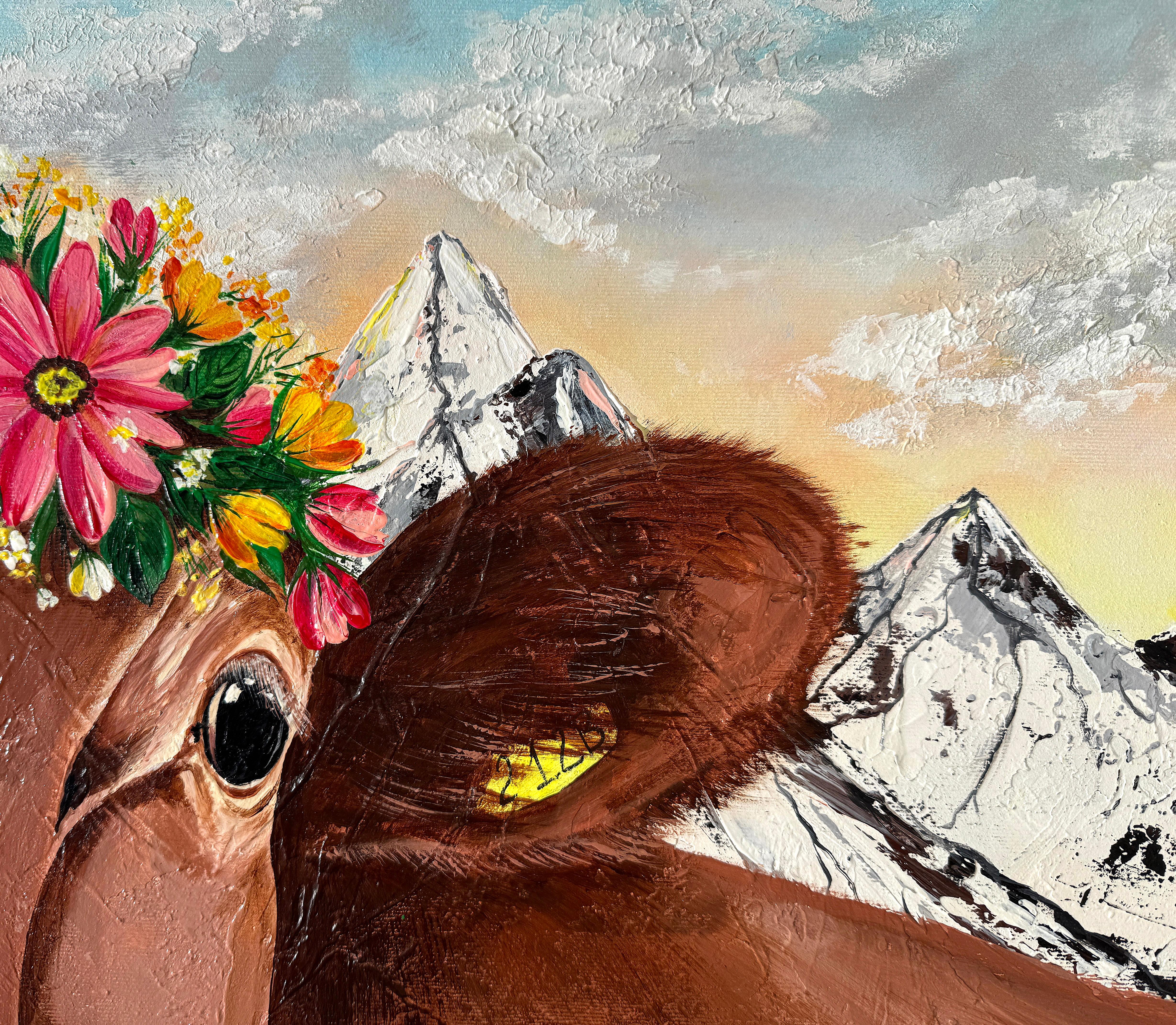 Ma vache alpine en fleurs en vente 1