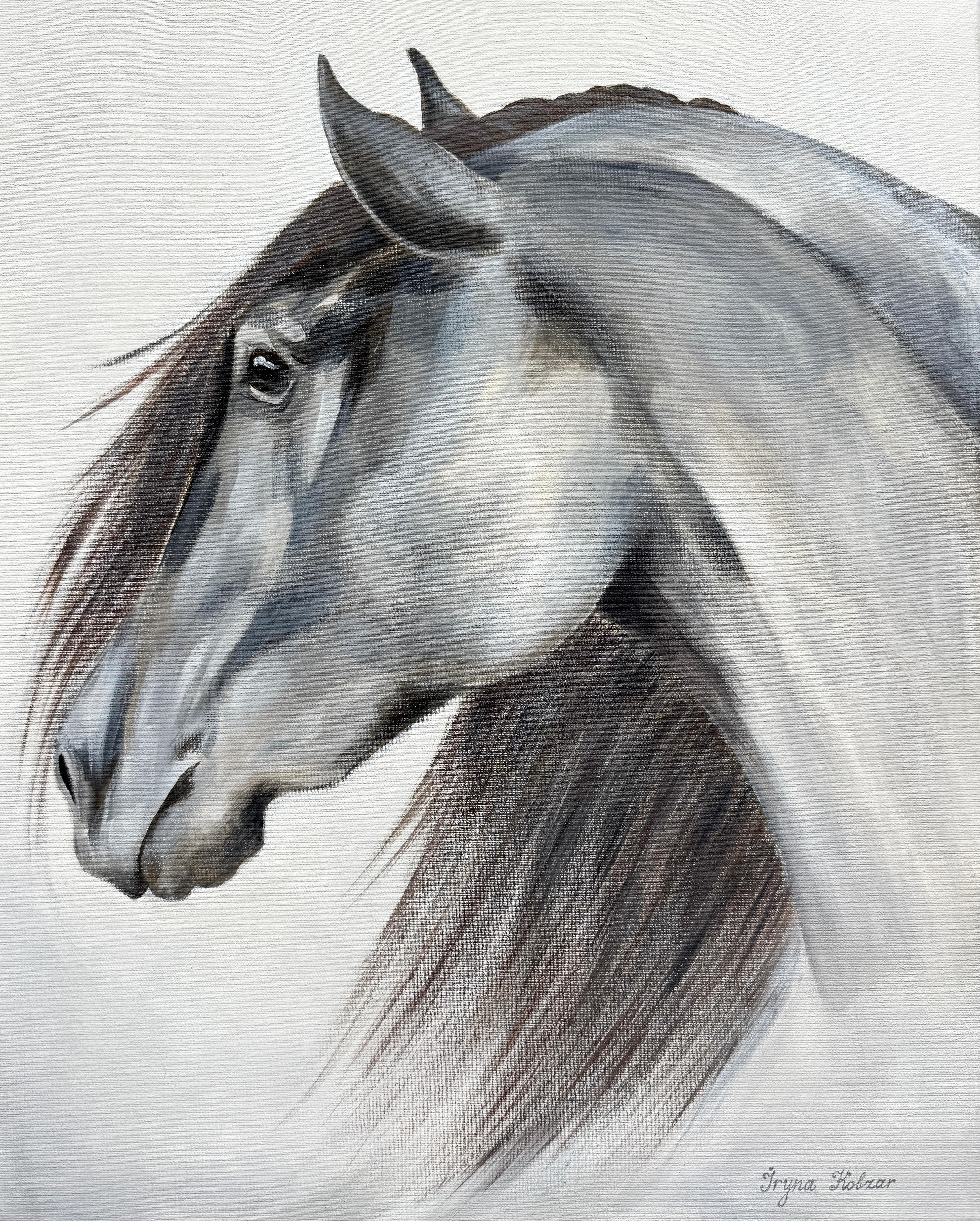 Iryna Kobzar Figurative Painting - My dear Horse