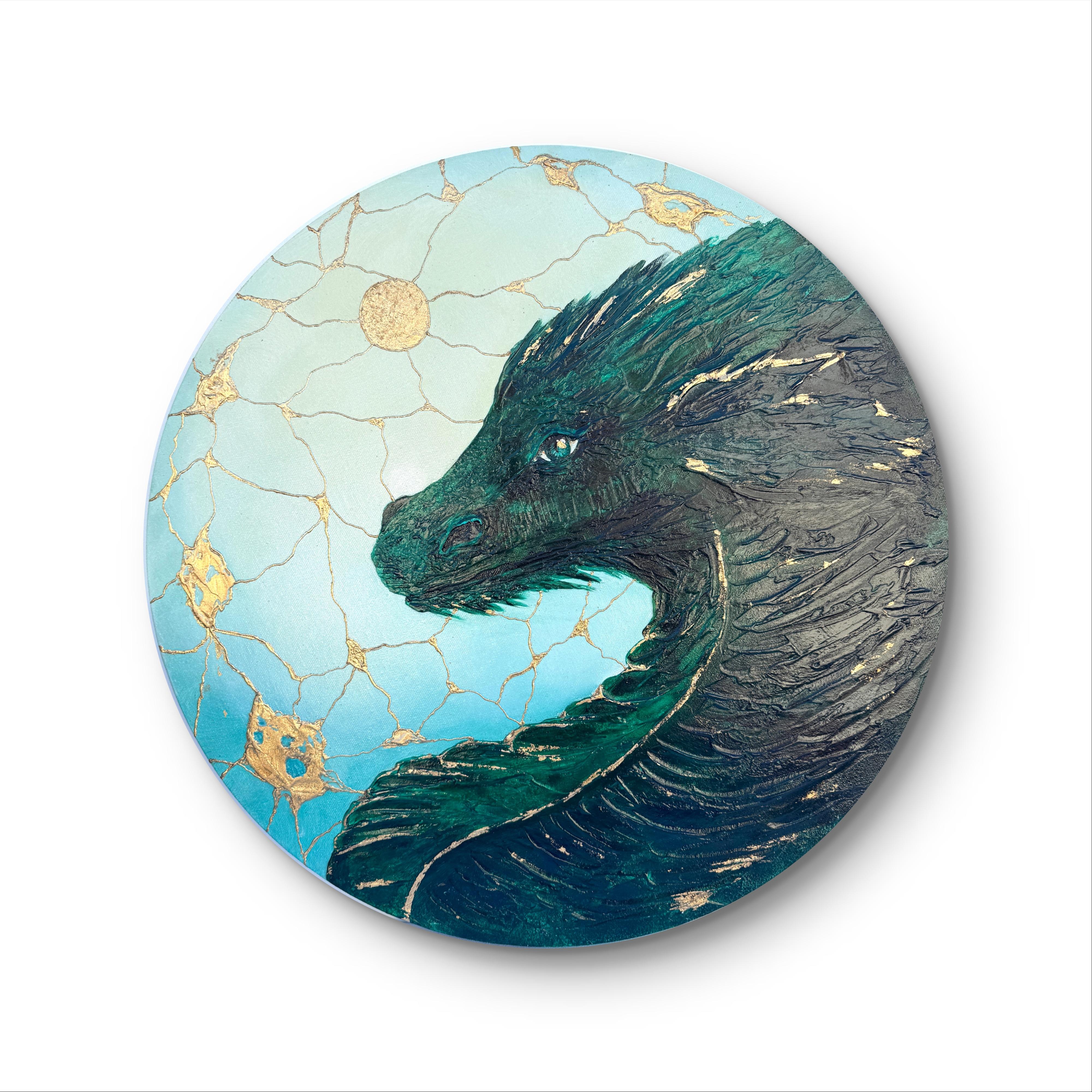 Iryna Kobzar Animal Painting – Mein smaragdgrüner Drache