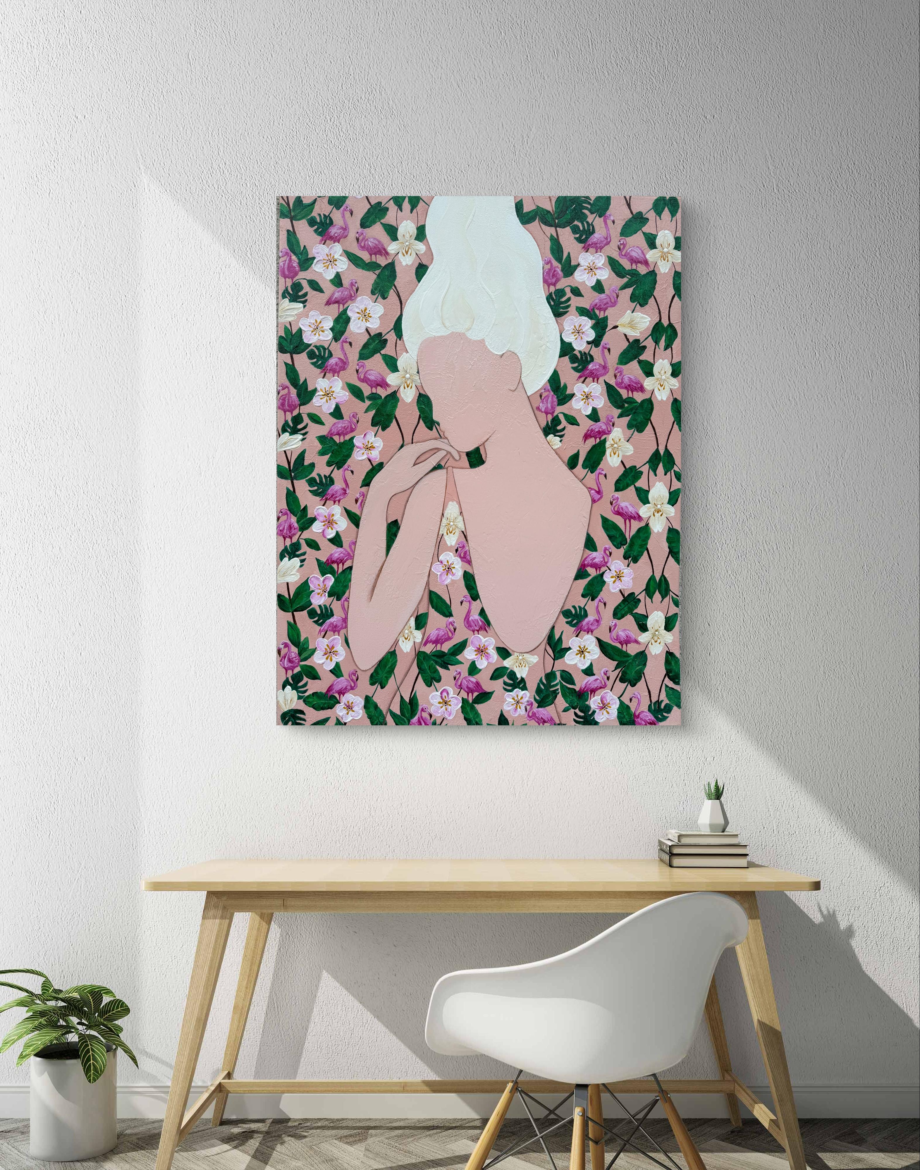 Der Tanz der Stille auf rosa Beinen (Abstrakter Impressionismus), Painting, von Iryna Kobzar