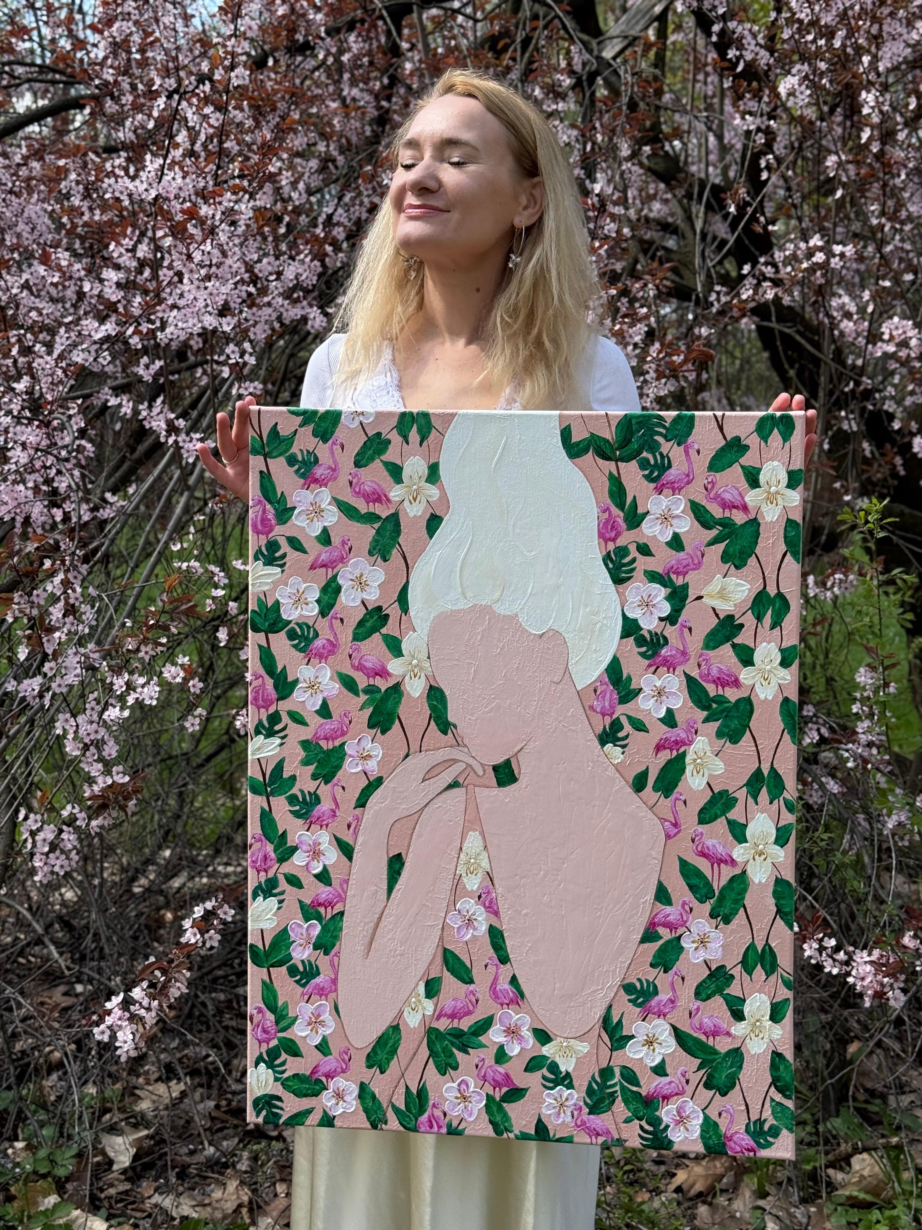 Der Tanz der Stille auf rosa Beinen im Angebot 1