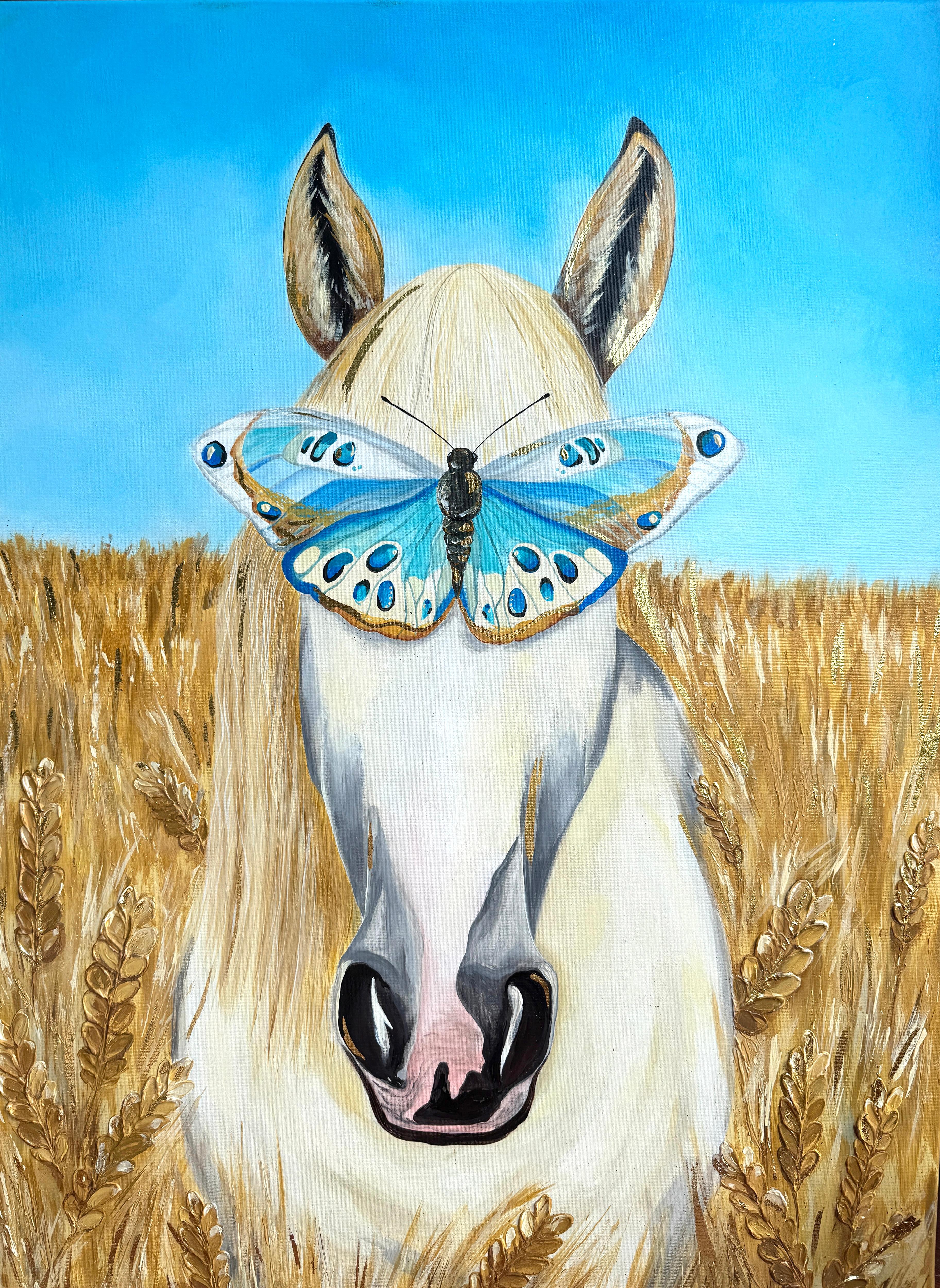 Iryna Kobzar Figurative Painting - Through the Wings