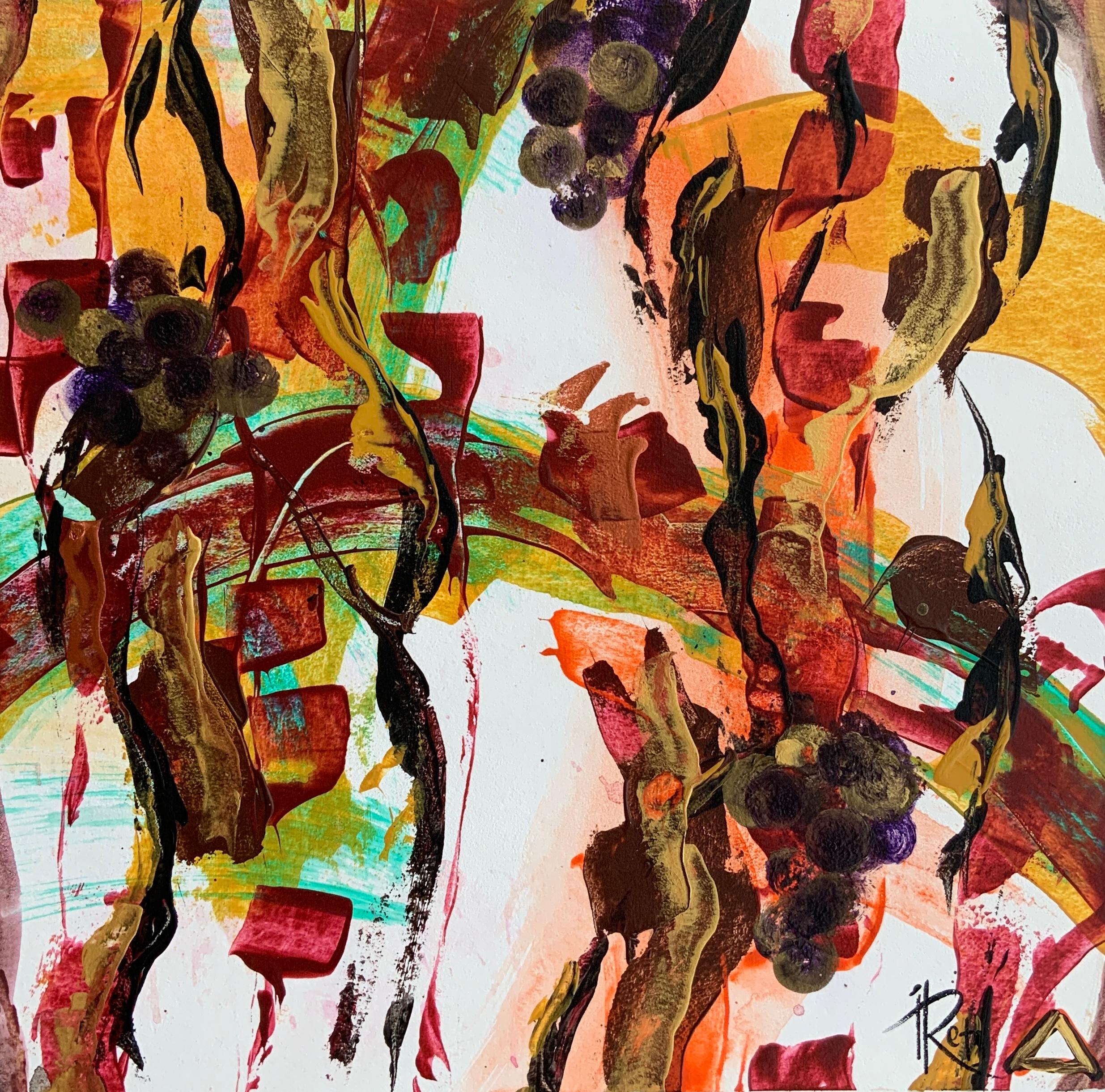 Abstract Painting di Iryna Rets - "Il respiro dell'autunno nelle viti" 4 del polittico