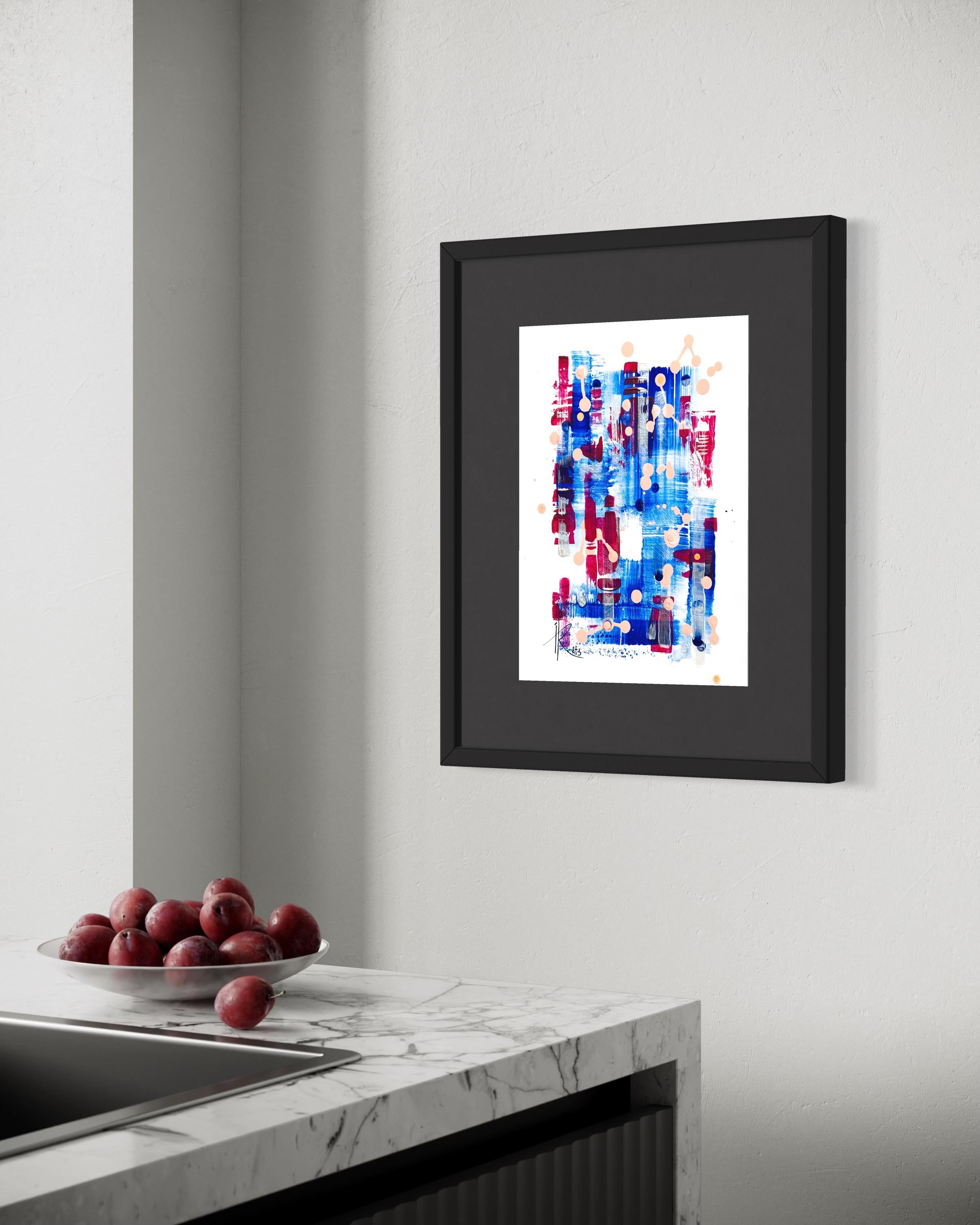 Atem atmen der Abendstadt (Grau), Abstract Painting, von Iryna Rets