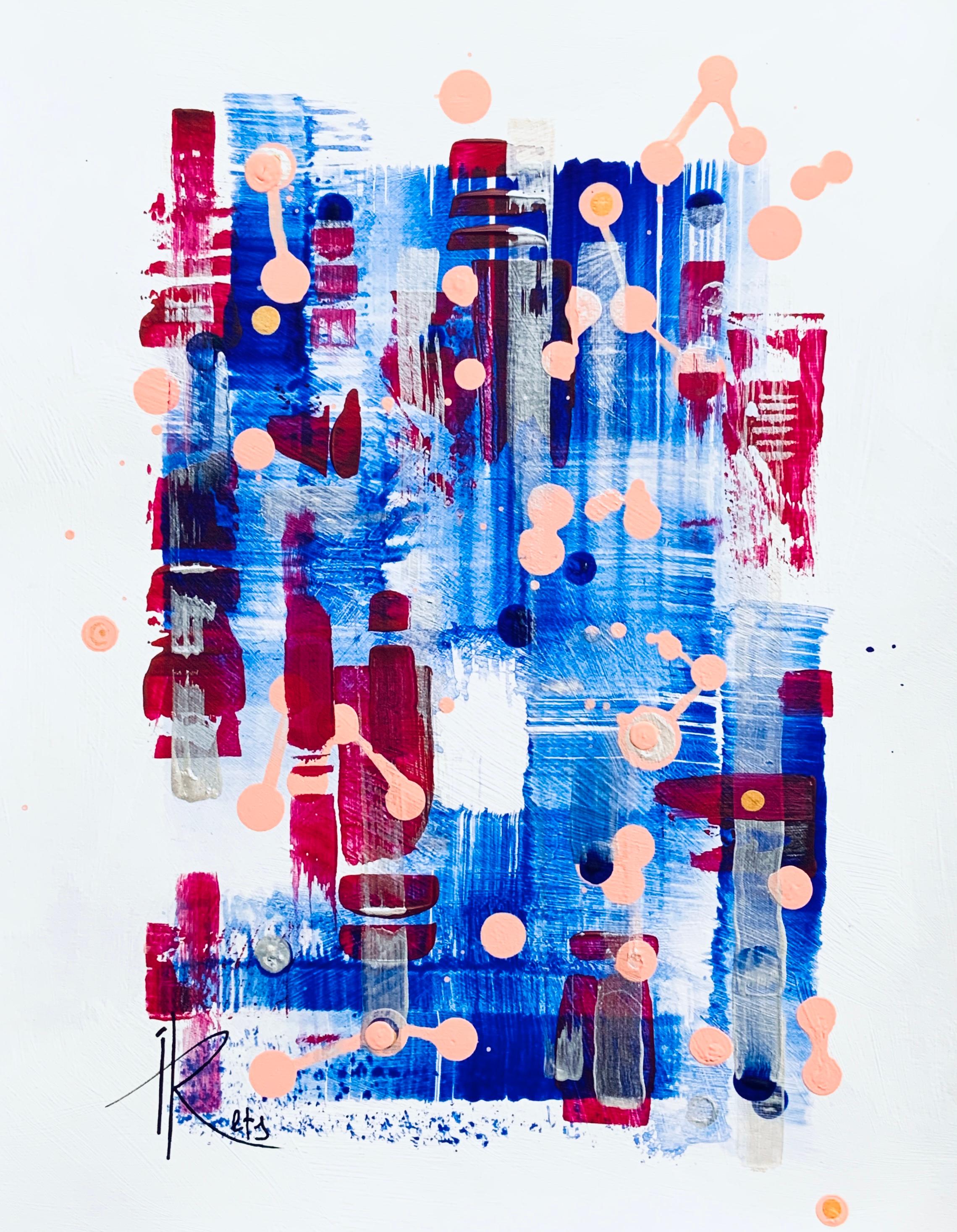 Iryna Rets Abstract Painting – Atem atmen der Abendstadt