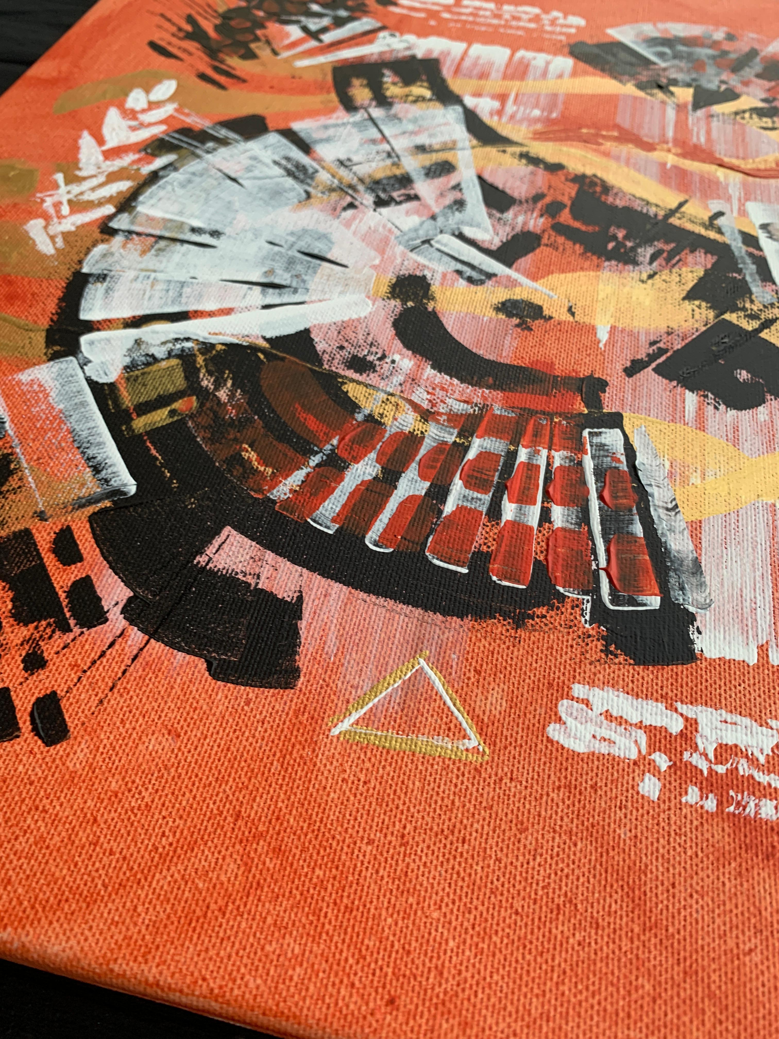 Tanz des Feuers  Triptychon „Symphonie der Elemente“ – Painting von Iryna Rets