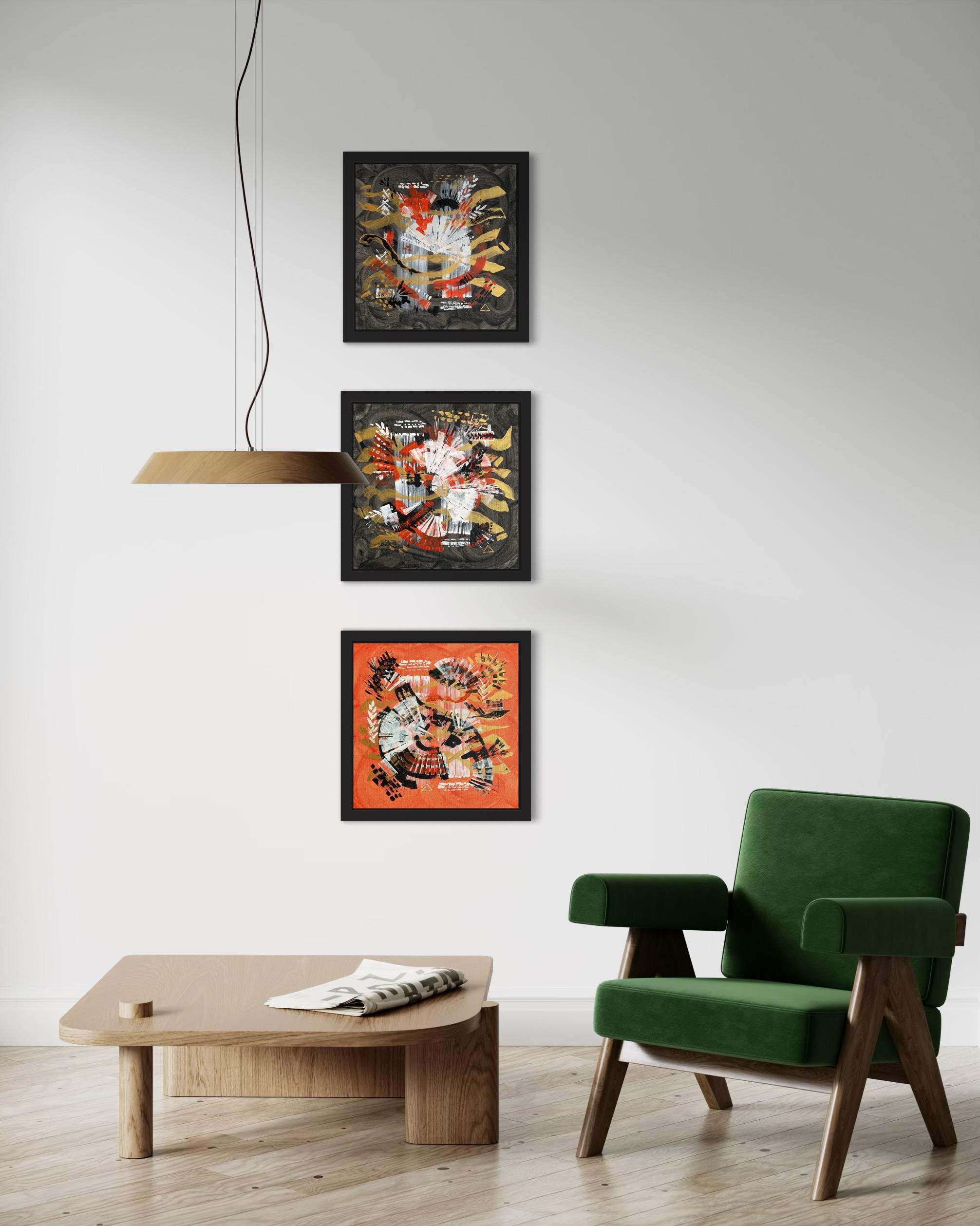 Tanz des Feuers  Triptychon „Symphonie der Elemente“ im Angebot 4