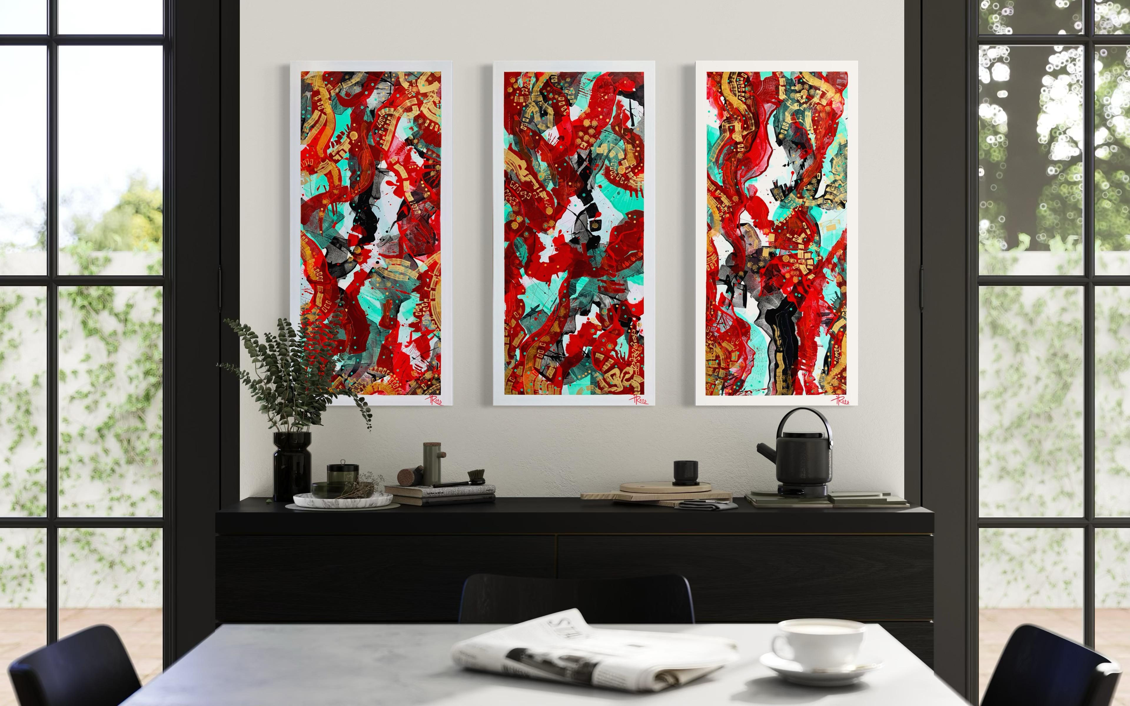 „Dance of the Phoenix's Life Triptychon“ im Angebot 11